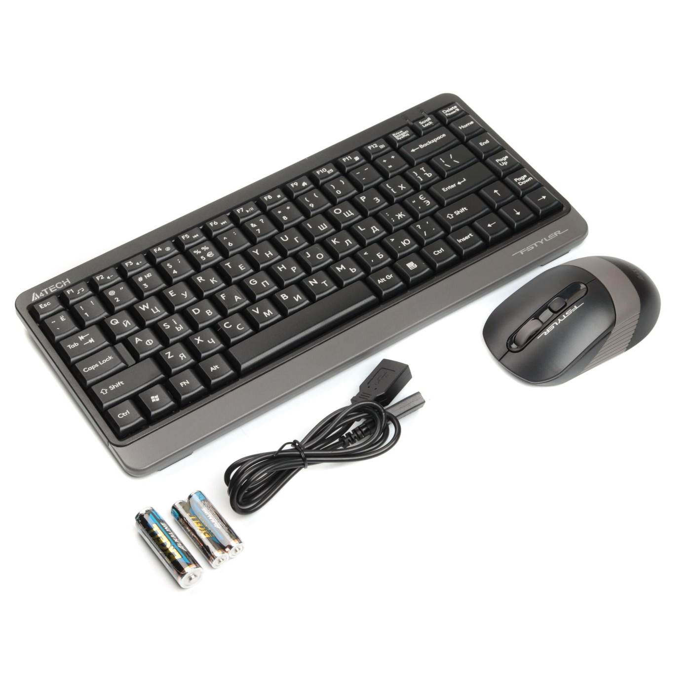 Комплект (Клавіатура та миша) A4Tech FG1110 Fstyler Wireless Black-Grey (FG1110 (Grey))