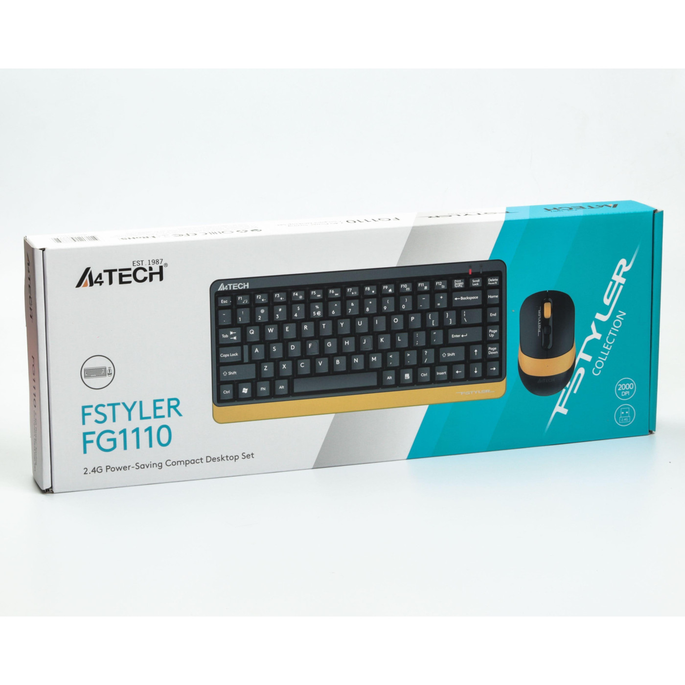 Комплект (Клавіатура та миша) A4Tech FG1110 Fstyler Wireless Black-Yelloy (FG1110 (Bumblebee))