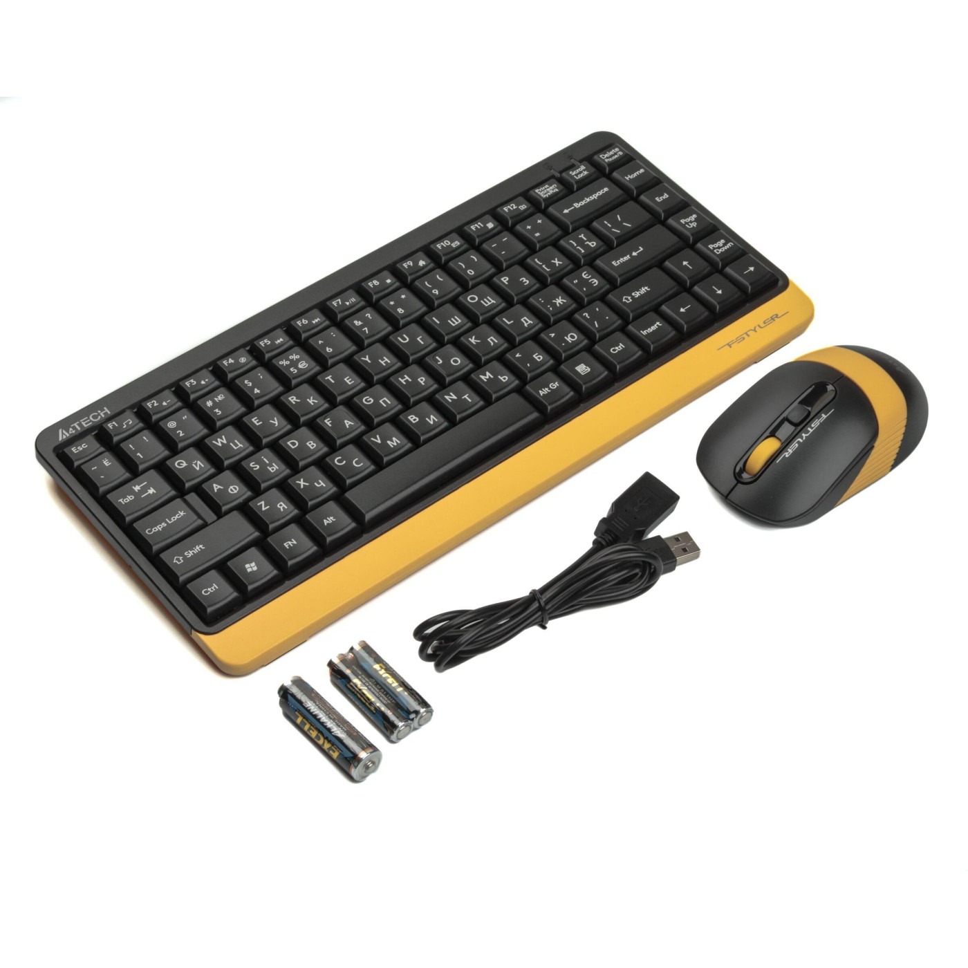 Комплект (Клавіатура та миша) A4Tech FG1110 Fstyler Wireless Black-Yelloy (FG1110 (Bumblebee))