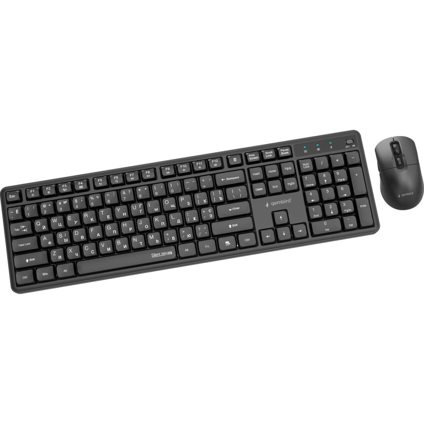 Комплект (Клавіатура та миша) Gembird KBS-WMS-01-CYRL Black (KBS-WMS-01-CYRL)