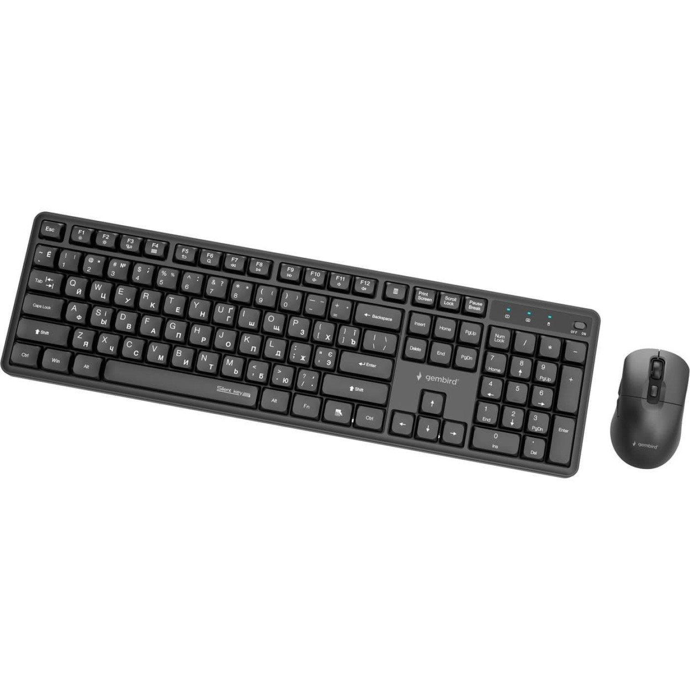 Комплект (Клавіатура та миша) Gembird KBS-WMS-01-CYRL Black (KBS-WMS-01-CYRL)
