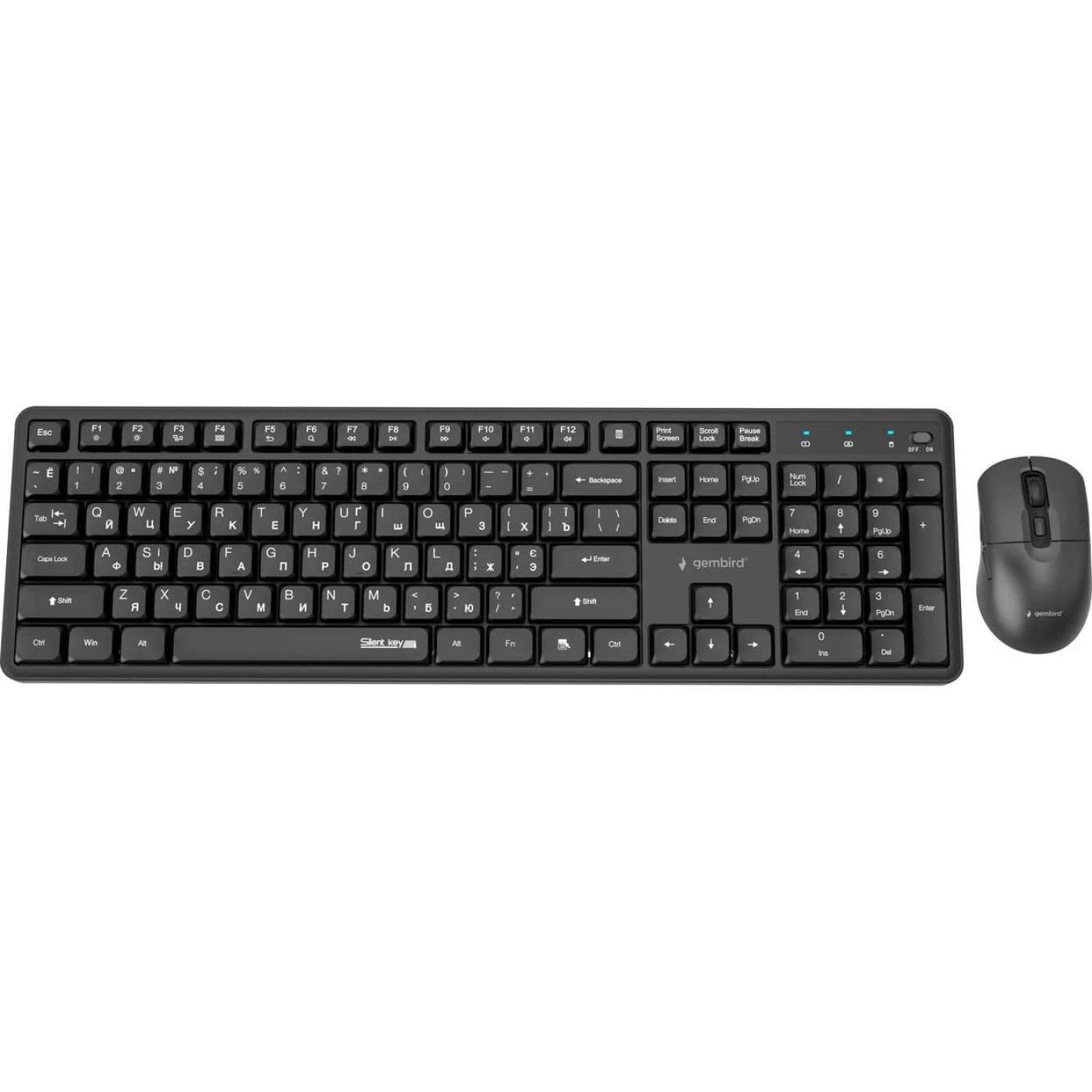 Комплект (Клавіатура та миша) Gembird KBS-WMS-01-CYRL Black (KBS-WMS-01-CYRL)