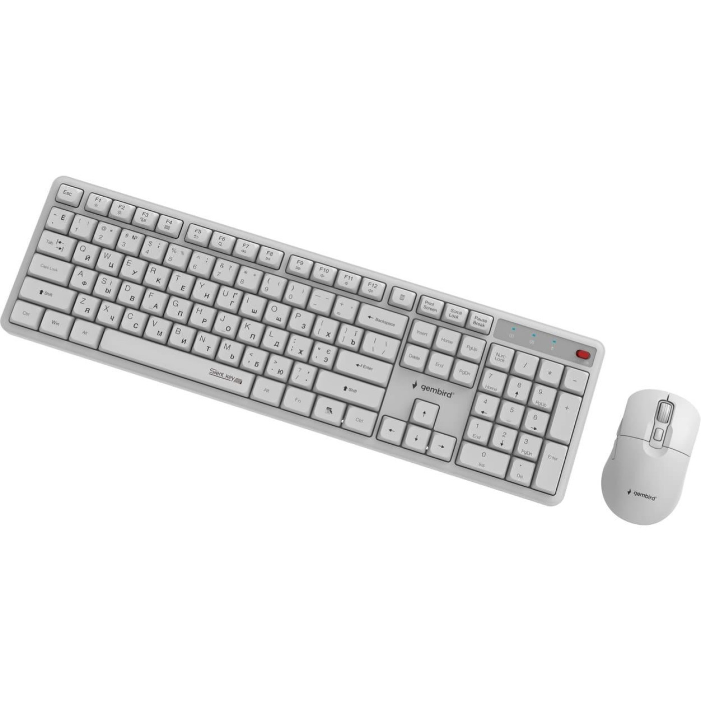 Комплект (Клавиатура и мышь) Gembird KBS-WMS-01-W-CYRL White (KBS-WMS-01-W-CYRL)