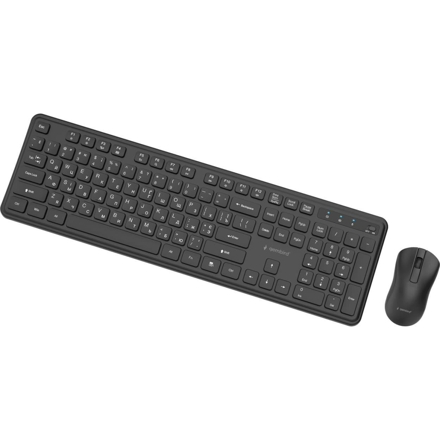 Комплект (Клавиатура и мышь) Gembird KBS-WPS-01-CYRL Black (KBS-WPS-01-CYRL)