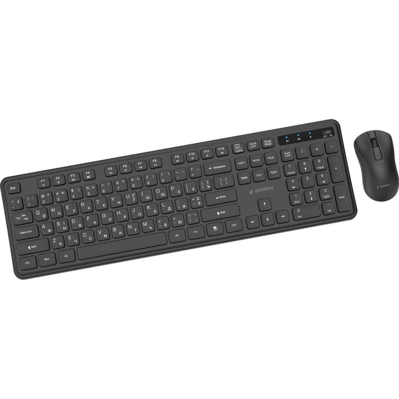 Комплект (Клавиатура и мышь) Gembird KBS-WPS-01-CYRL Black (KBS-WPS-01-CYRL)
