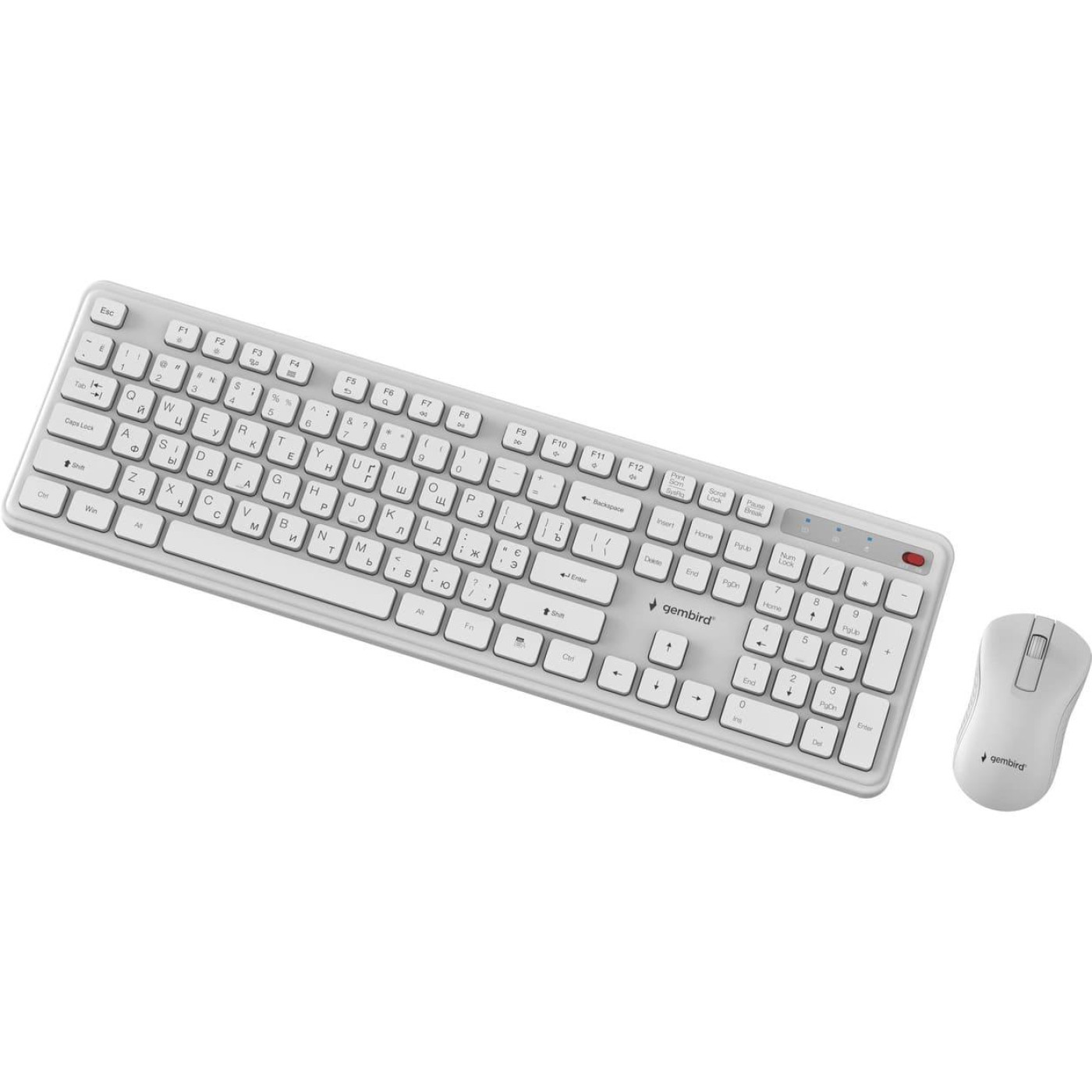 Комплект (Клавиатура и мышь) Gembird KBS-WPS-01-W-CYRL White (KBS-WPS-01-W-CYRL)