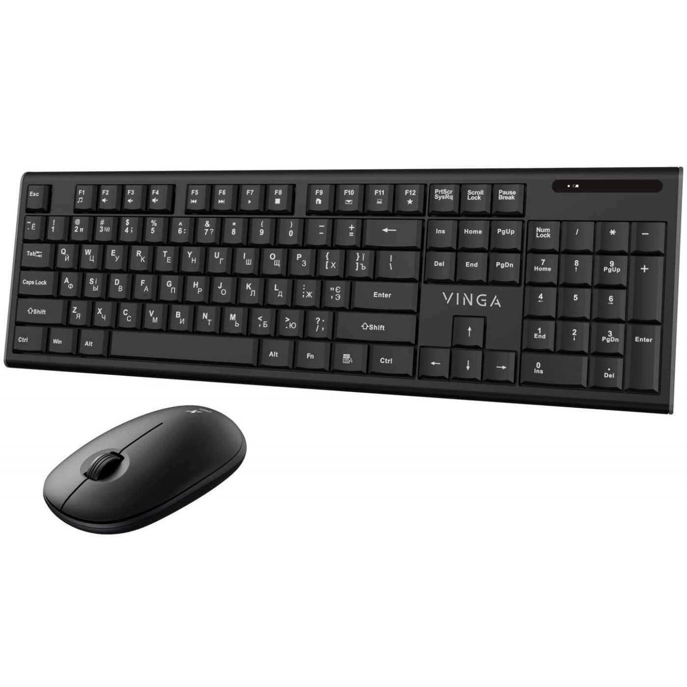 Комплект (Клавиатура и мышь) Vinga KBSW-120 Wireless (KBSW-120) Black (KBSW-120 Black)