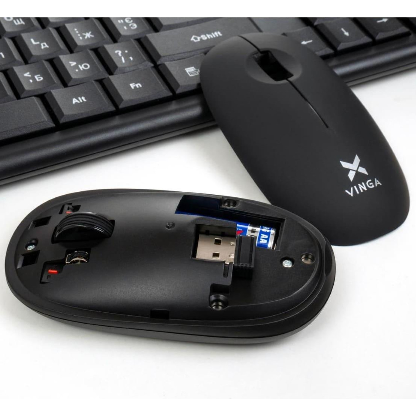 Комплект (Клавиатура и мышь) Vinga KBSW-120 Wireless (KBSW-120) Black (KBSW-120 Black)