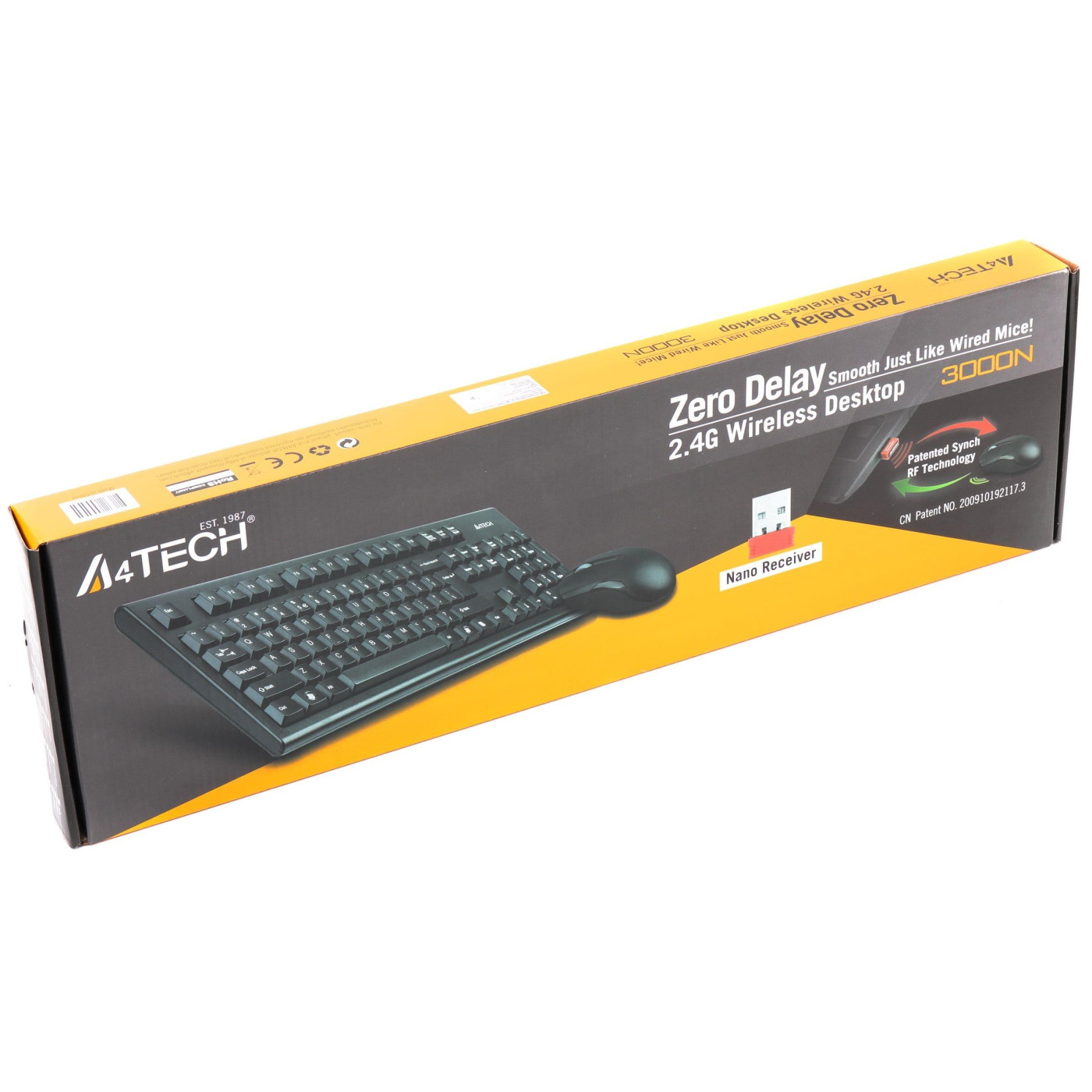 Беспроводной комплект (клавиатура + мышь) A4Tech 3000N V-Track Wireless Black (3000N (GK-85+G3-200N))