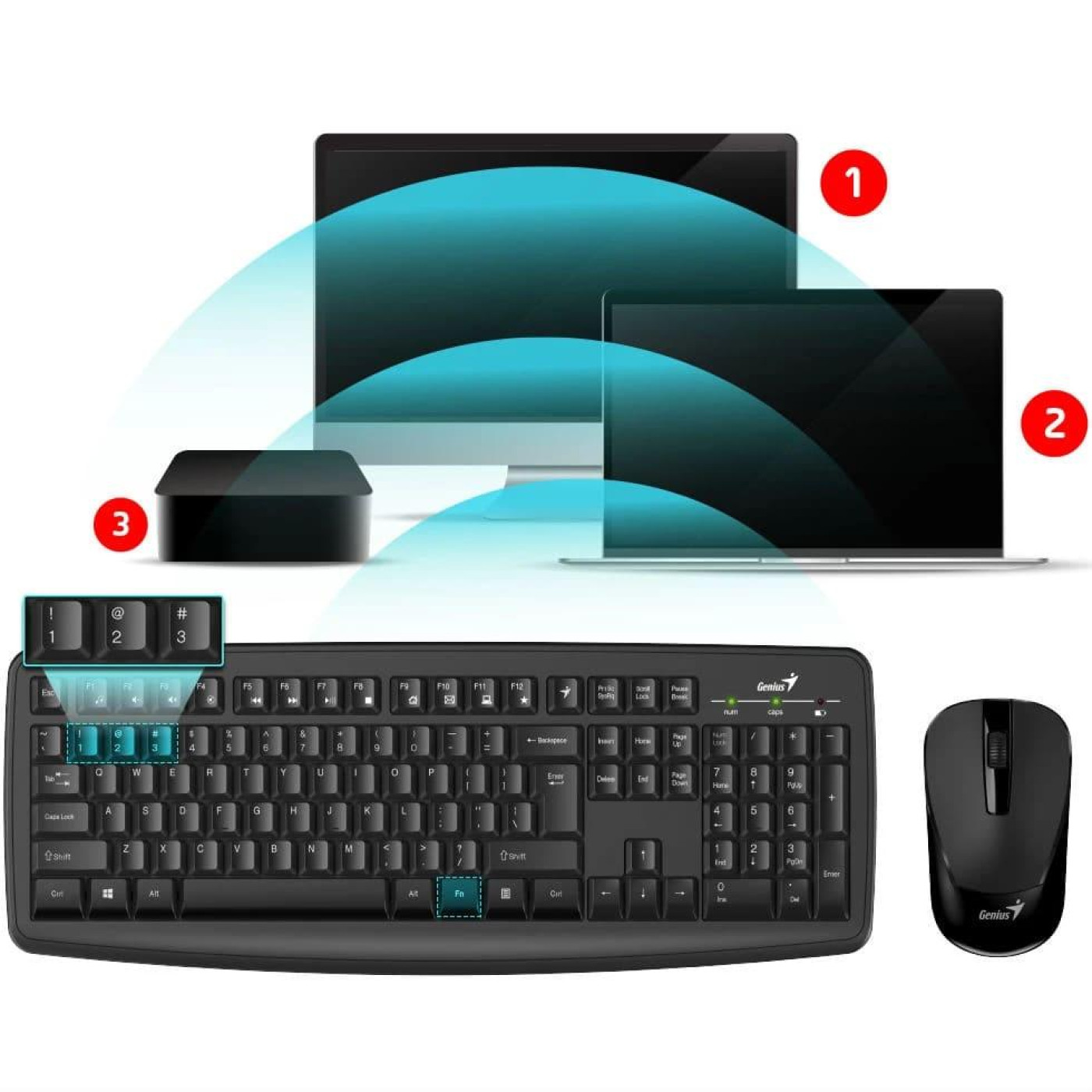 Беспроводной комплект (клавиатура + мышь) Genius Smart KM-8100 Black (31340004410)