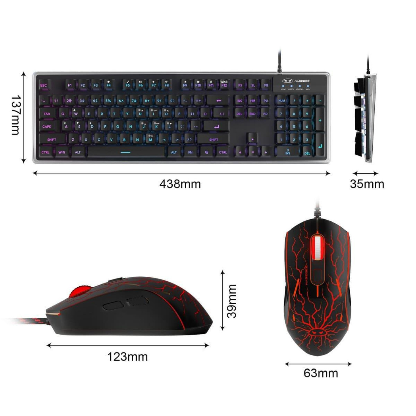 Комплект (Клавиатура и мышь) MageGee K1 Combo (6971969723900-UA) Black