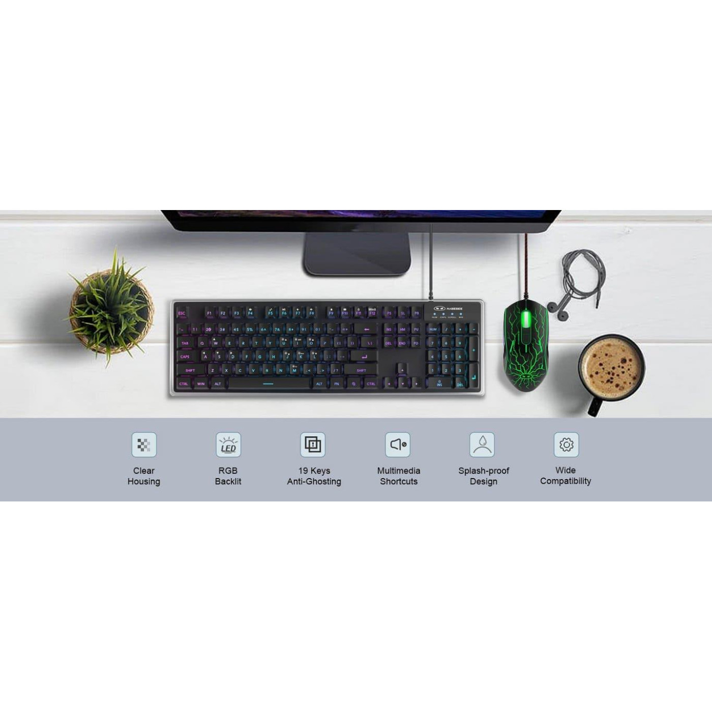 Комплект (Клавиатура и мышь) MageGee K1 Combo (6971969723900-UA) Black