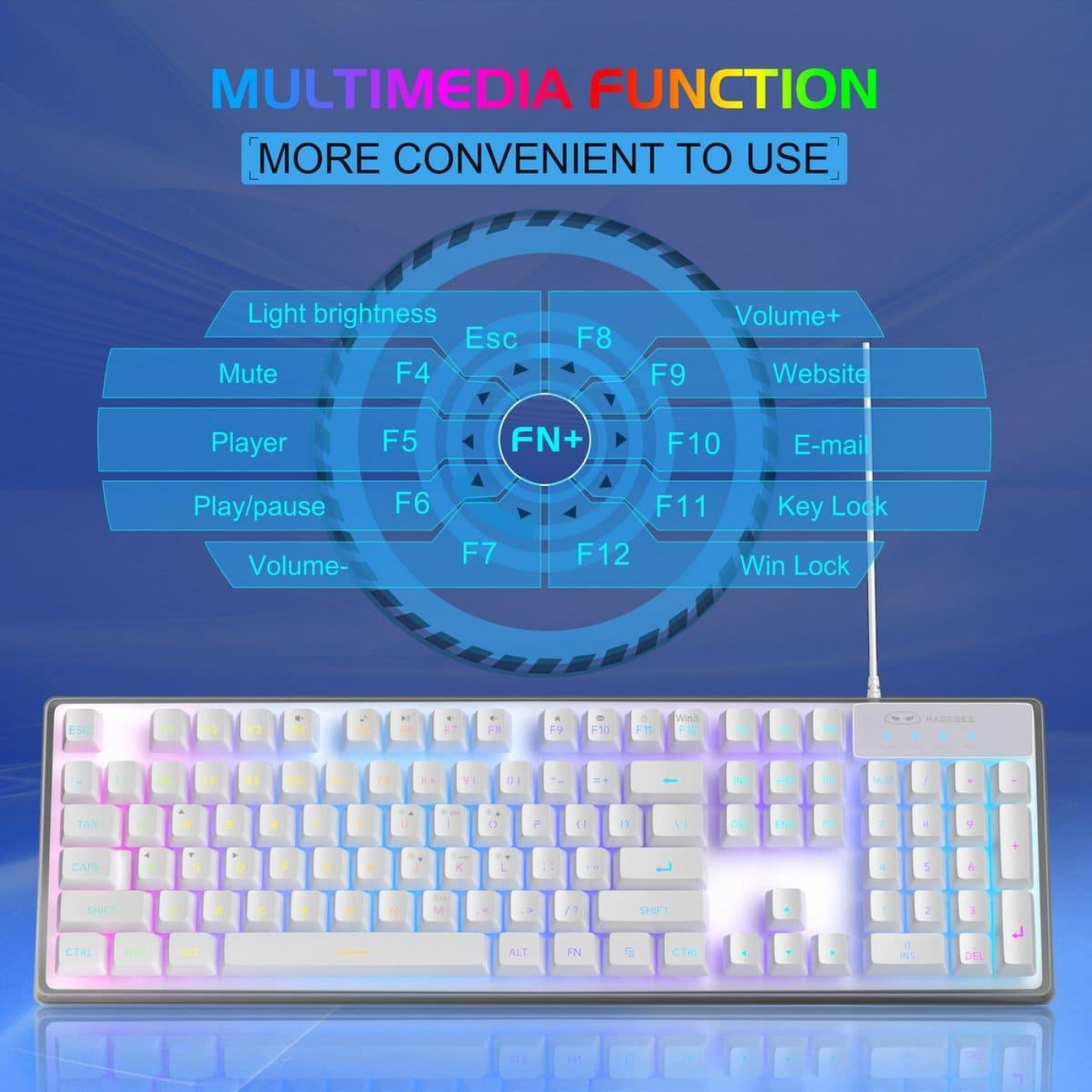Комплект (Клавиатура и мышь) MageGee K1 Combo (6971969723870-UA) White