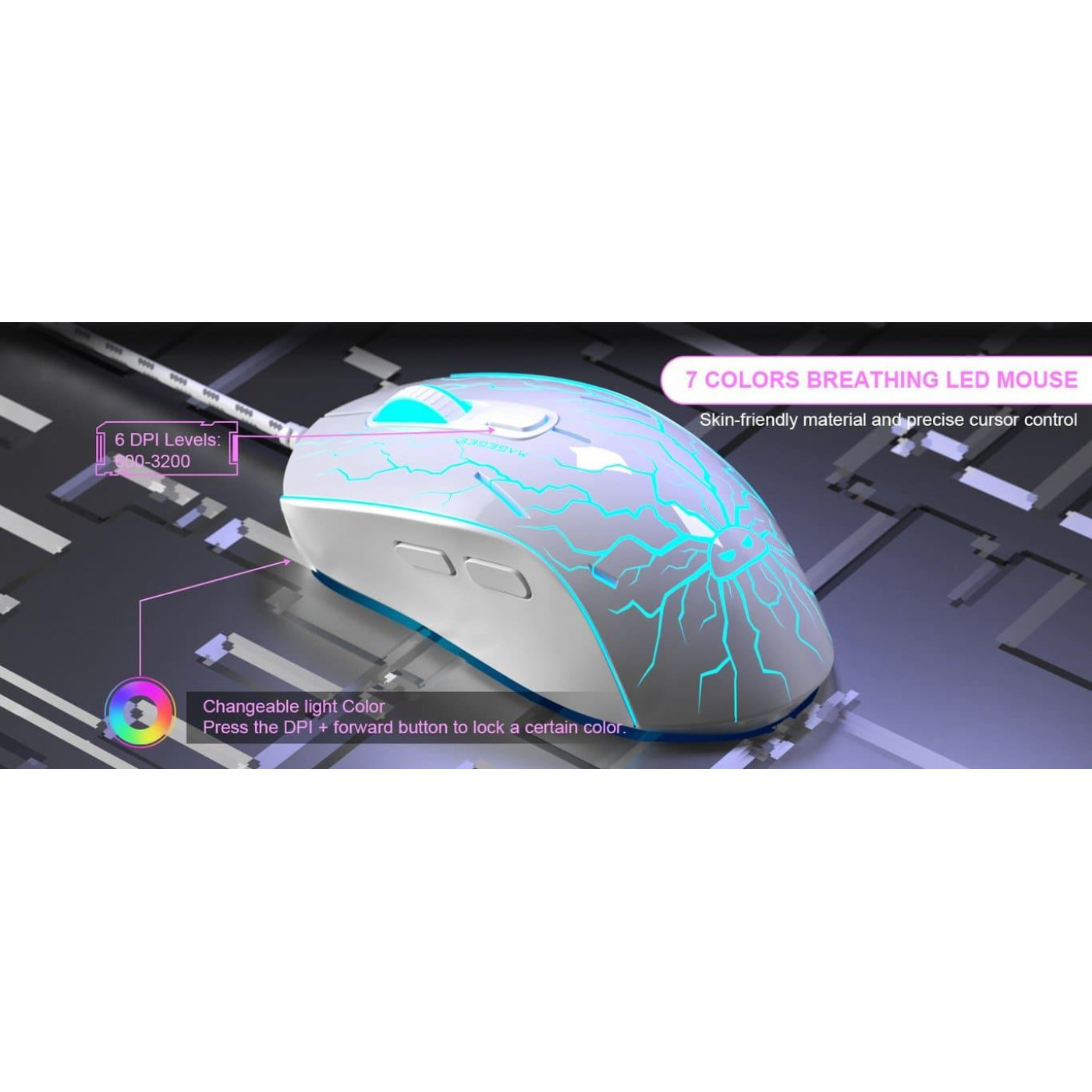 Комплект (Клавиатура и мышь) MageGee K1 Combo (6971969723870-UA) White