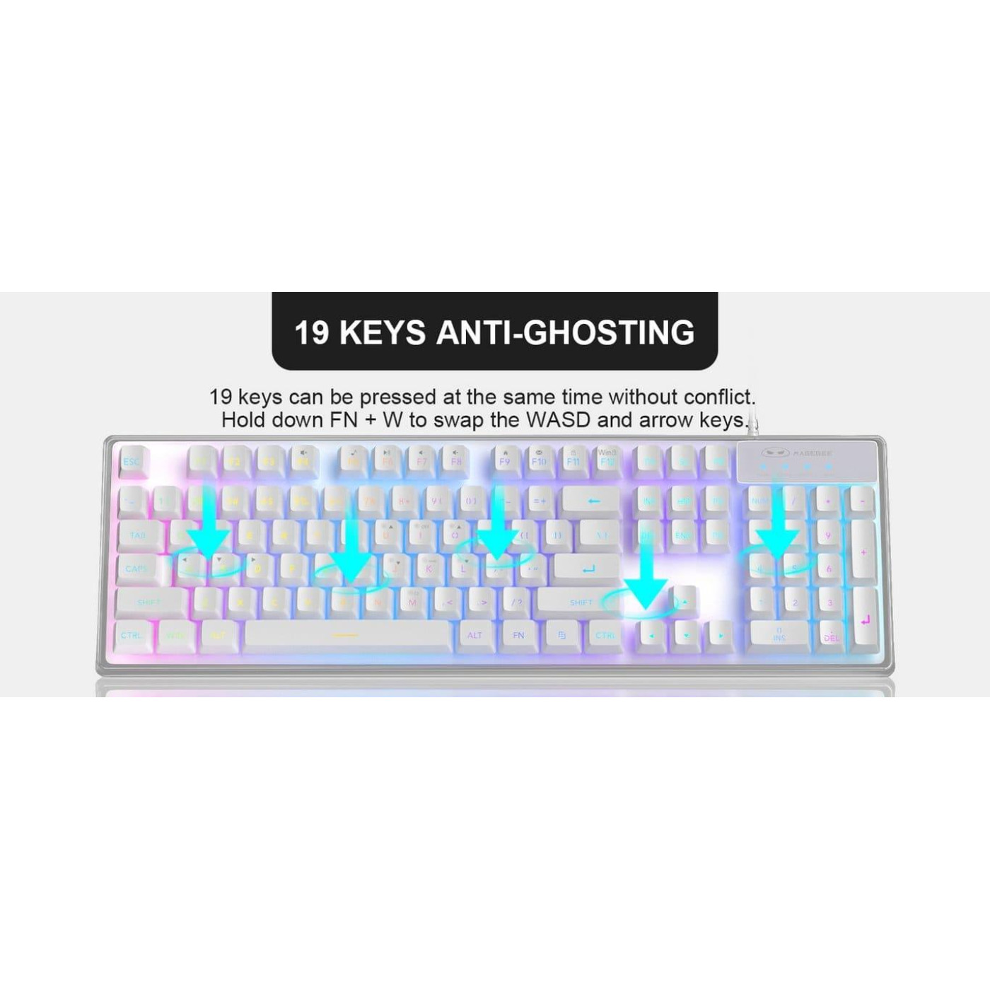 Комплект (Клавиатура и мышь) MageGee K1 Combo (6971969723870-UA) White