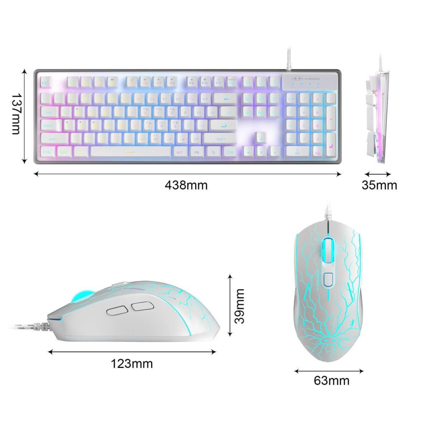 Комплект (Клавиатура и мышь) MageGee K1 Combo (6971969723870-UA) White