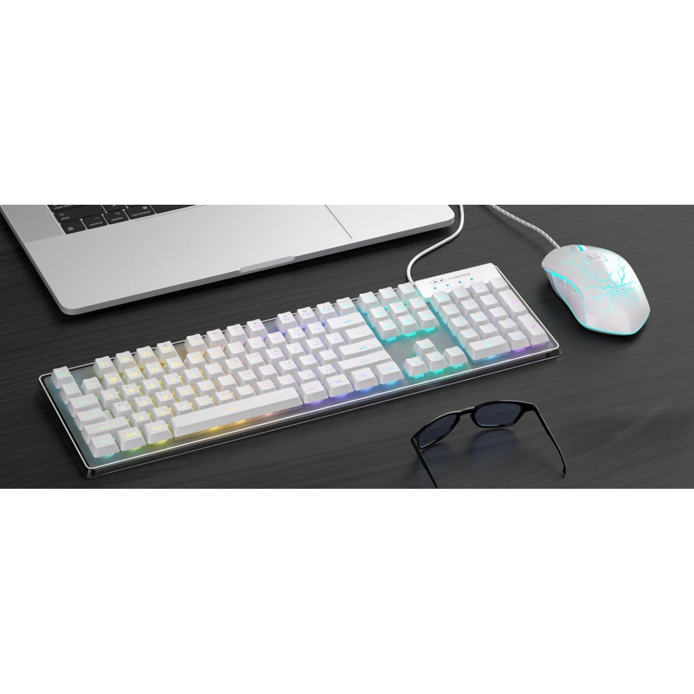 Комплект (Клавиатура и мышь) MageGee K1 Combo (6971969723870-UA) White