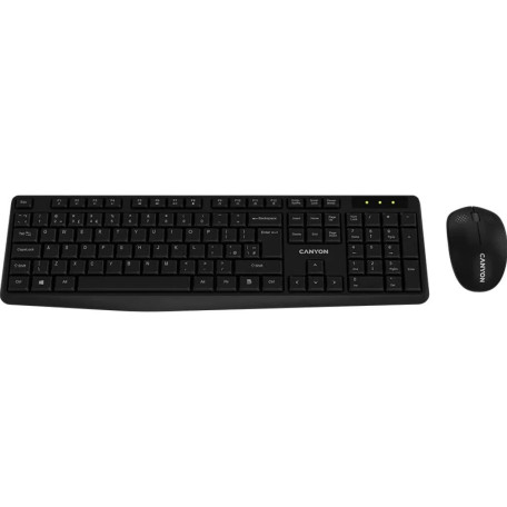 Комплект (Клавіатура та миша) Canyon SET-W01 Keyboard+Mouse Wireless Black (CNE-HSETW01)
