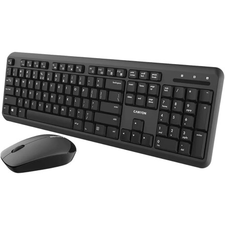 Комплект (Клавіатура та миша) Canyon SET-W20 UK/US Keyboard+Mouse Velvet Wireless Black (CNS-HSETW02)