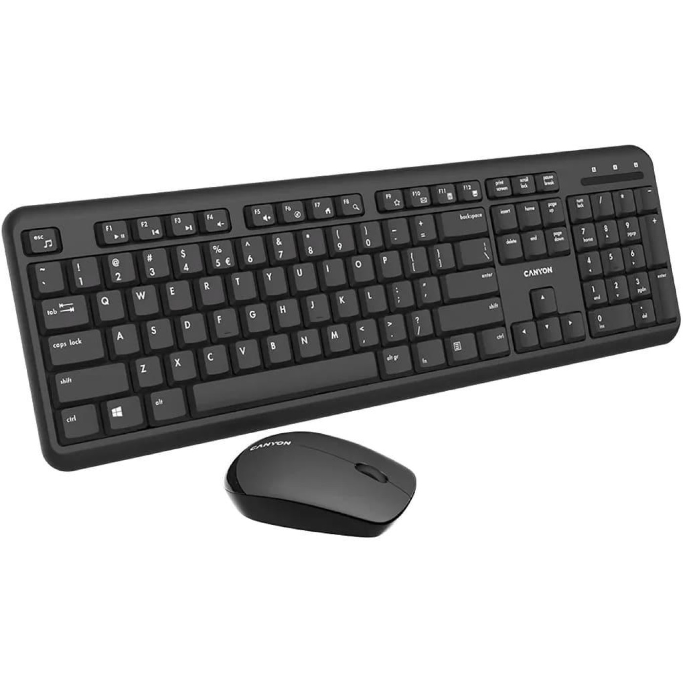 Комплект (Клавіатура та миша) Canyon SET-W20 UK/US Keyboard+Mouse Velvet Wireless Black (CNS-HSETW02)