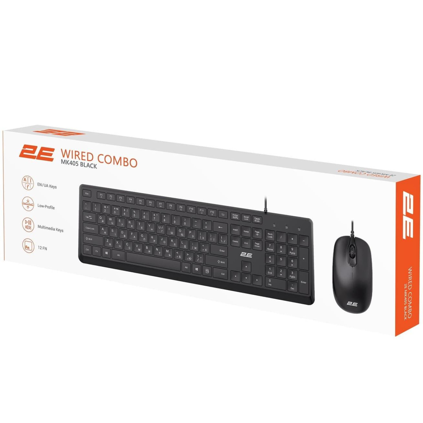 Комплект клавиатура та миша 2E MK405 USB-A, EN/UK, чорний