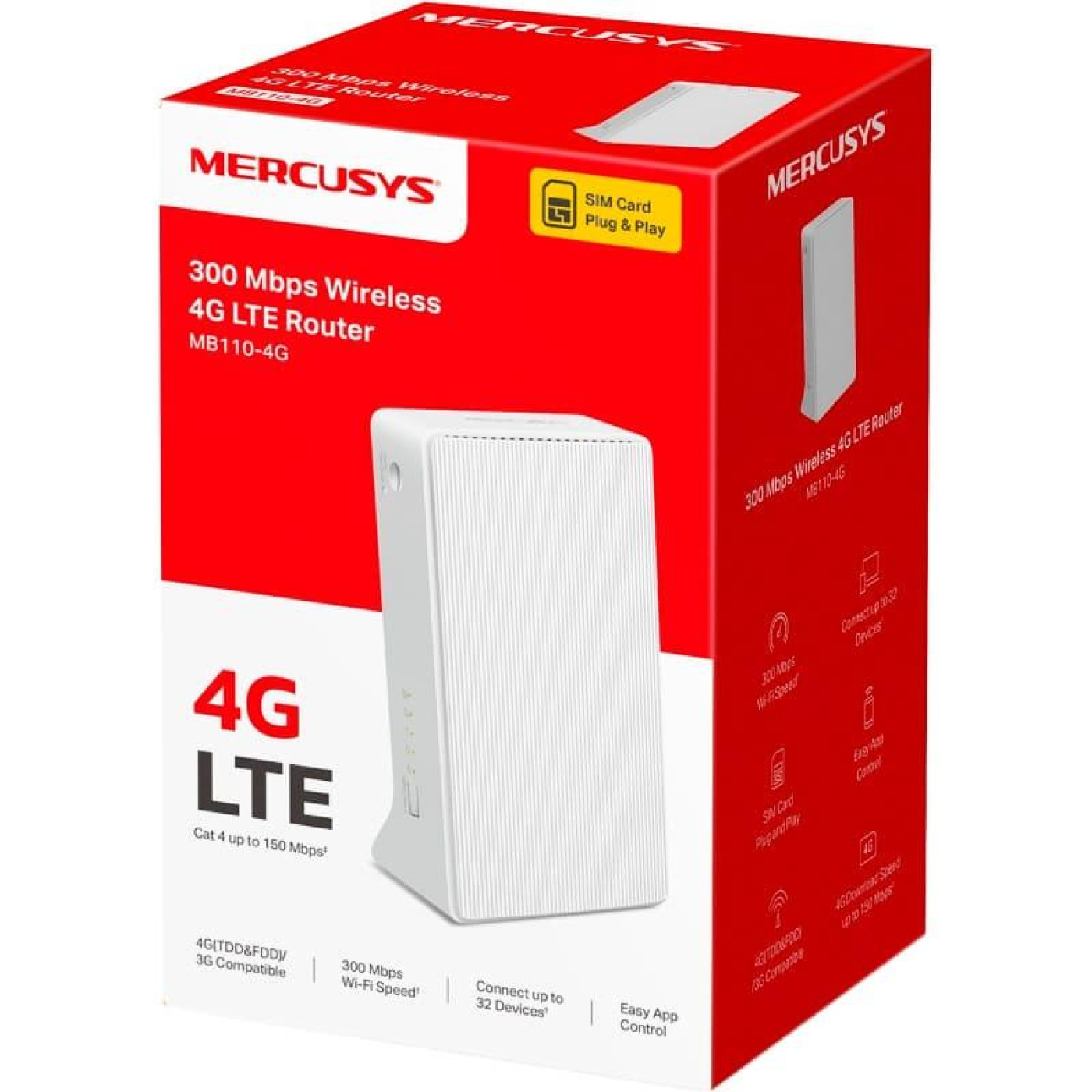 Бездротовий маршрутизатор 4G LTE MERCUSYS,  MB110- 4G MB110-4G