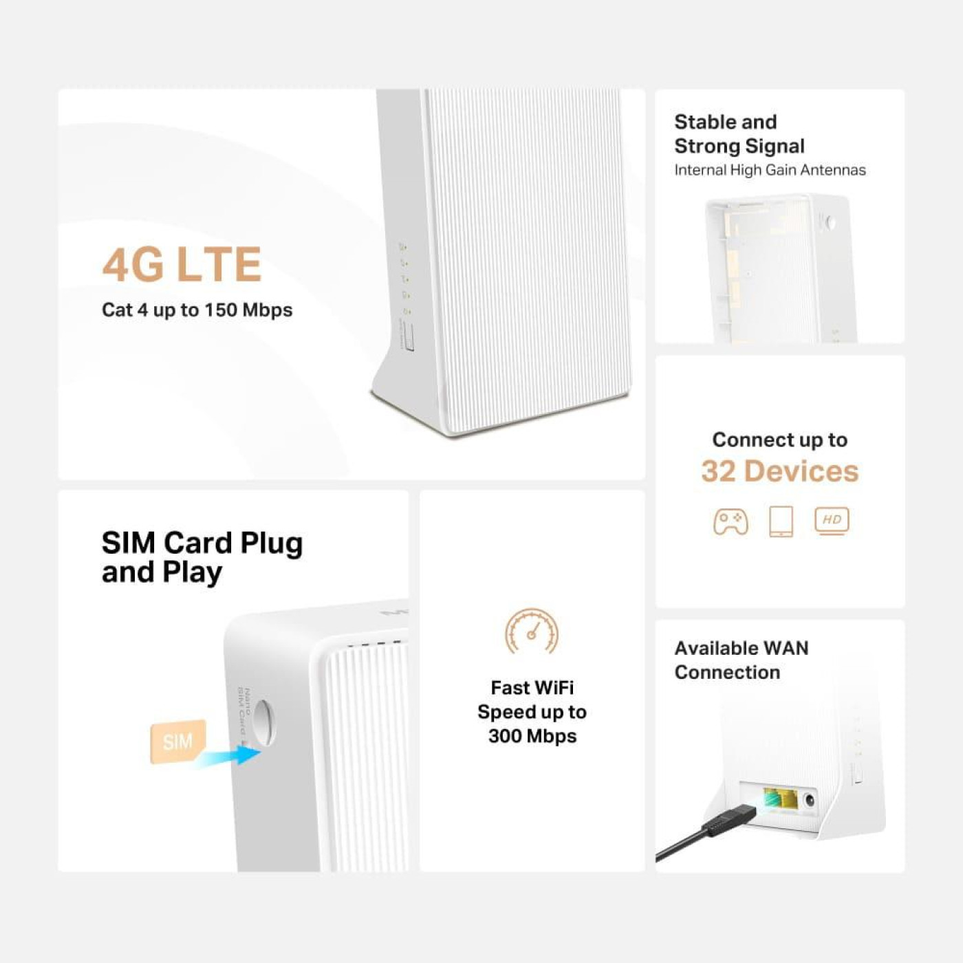 Маршрутизатор Mercusys MB112-4G N300, 4G/LTE, 1xFE LAN, 1xFE WAN (MB112-4G)