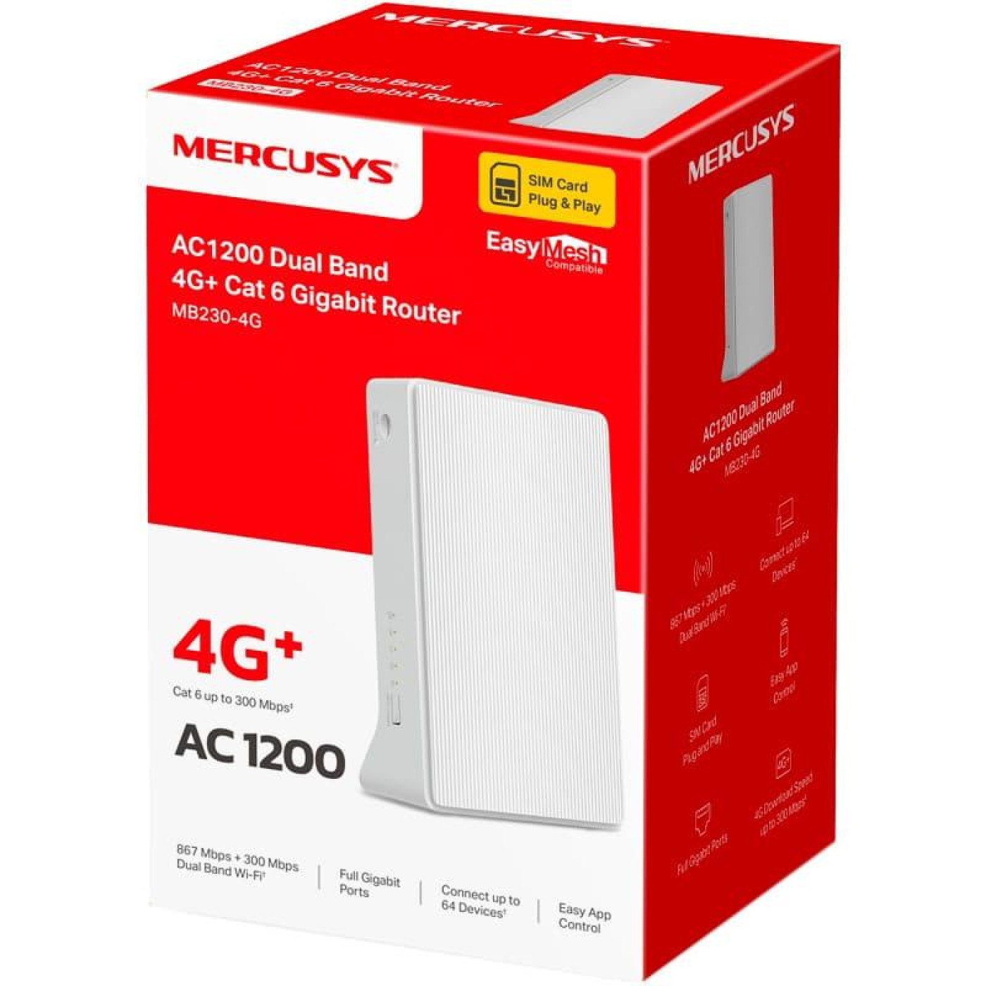 Маршрутизатор Mercusys MB230-4G AC1200, 4G/LTE, 1xGE LAN, 1xGE WAN (MB230-4G)