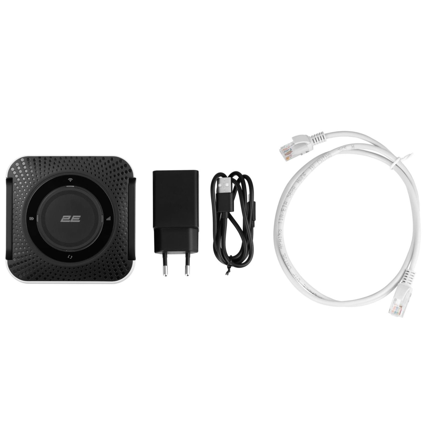 Роутер 2E PowerLink MiFi-5 (2025), Black/White, 4G (microSIM), WiFi 4 (до 150 Мбит/с), RJ45 (WAN/LAN), аккумулятор 4000 mAh, Type-C