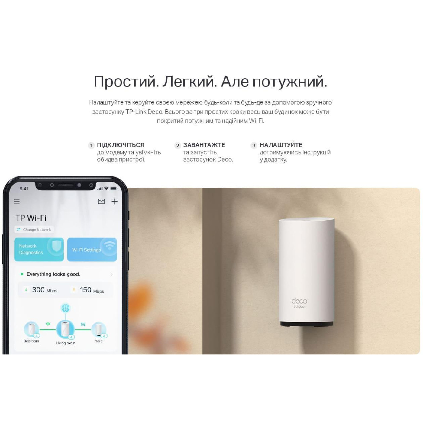 Система WiFi-Mesh TP-LINK Deco BE25 BE5000, 2x2.5GE LANWAN,  1мод, зовнишня