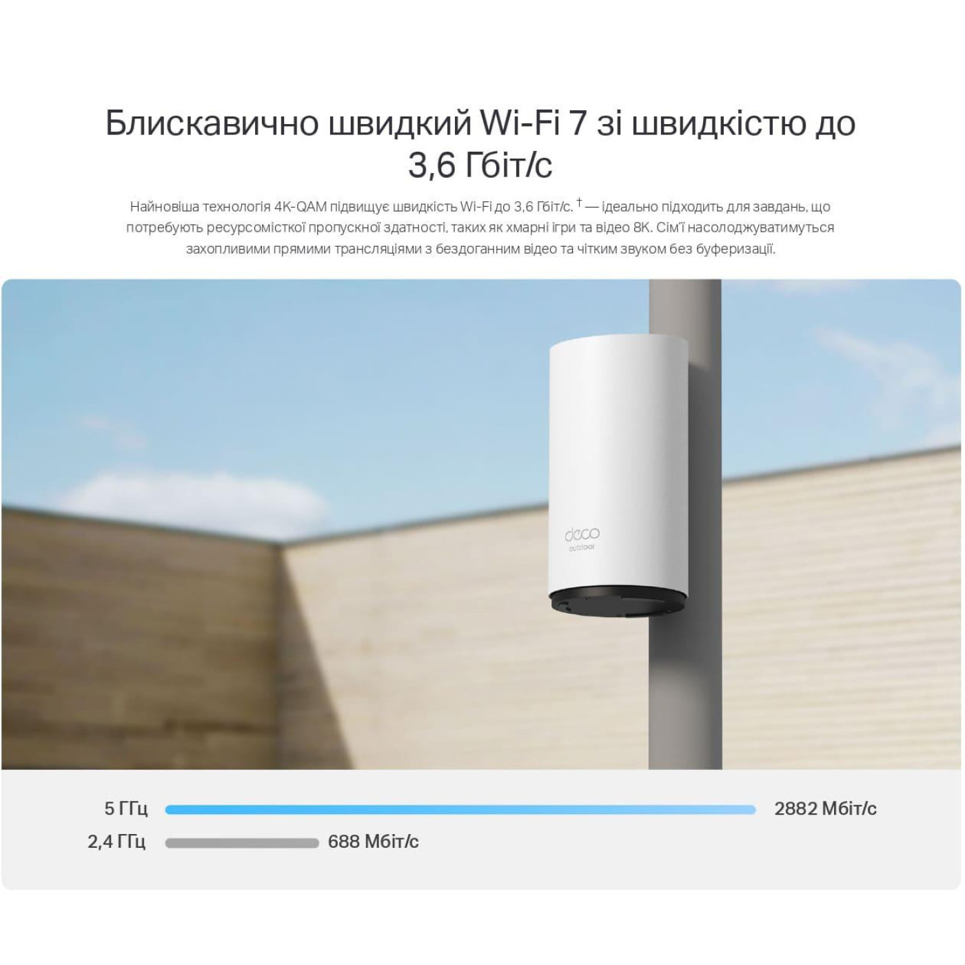 Система WiFi-Mesh TP-LINK Deco BE25 BE5000, 2x2.5GE LANWAN,  1мод, зовнишня