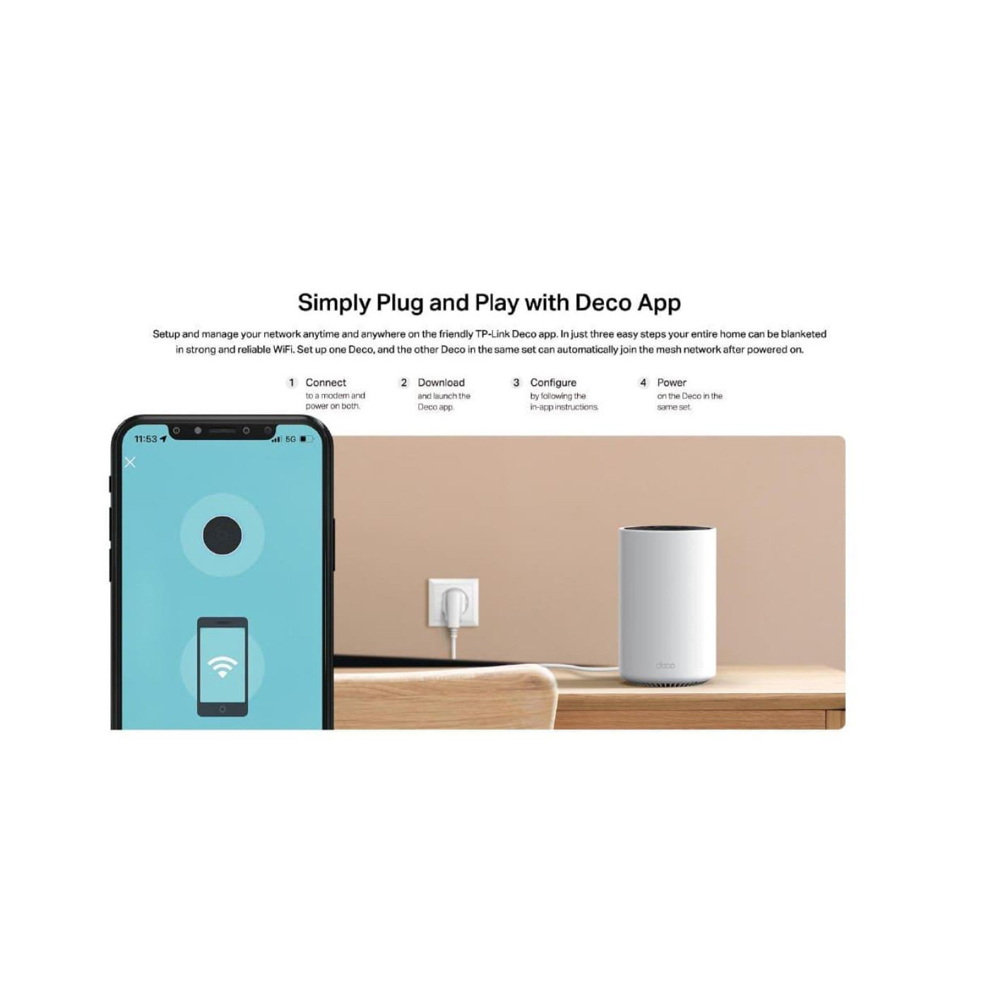 Система WiFi-Mesh TP-LINK Deco PX10 AX1500, 3xGE LAN/WAN, 3 мод, Powerline AV1000