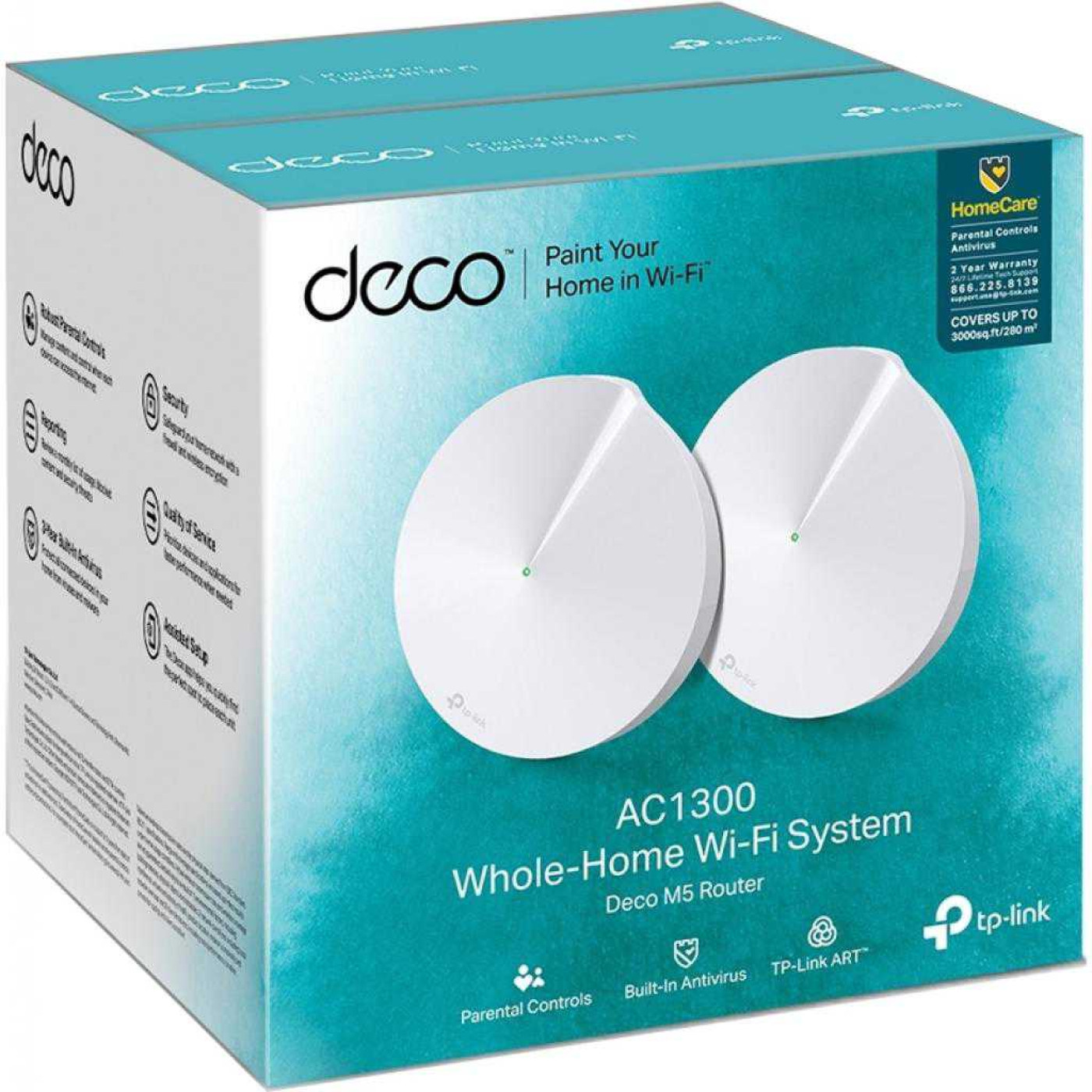 MESH-система TP-Link mesh Deco M5 AC1300 2Pcs White 802.11ac (Deco M5-2-pack)