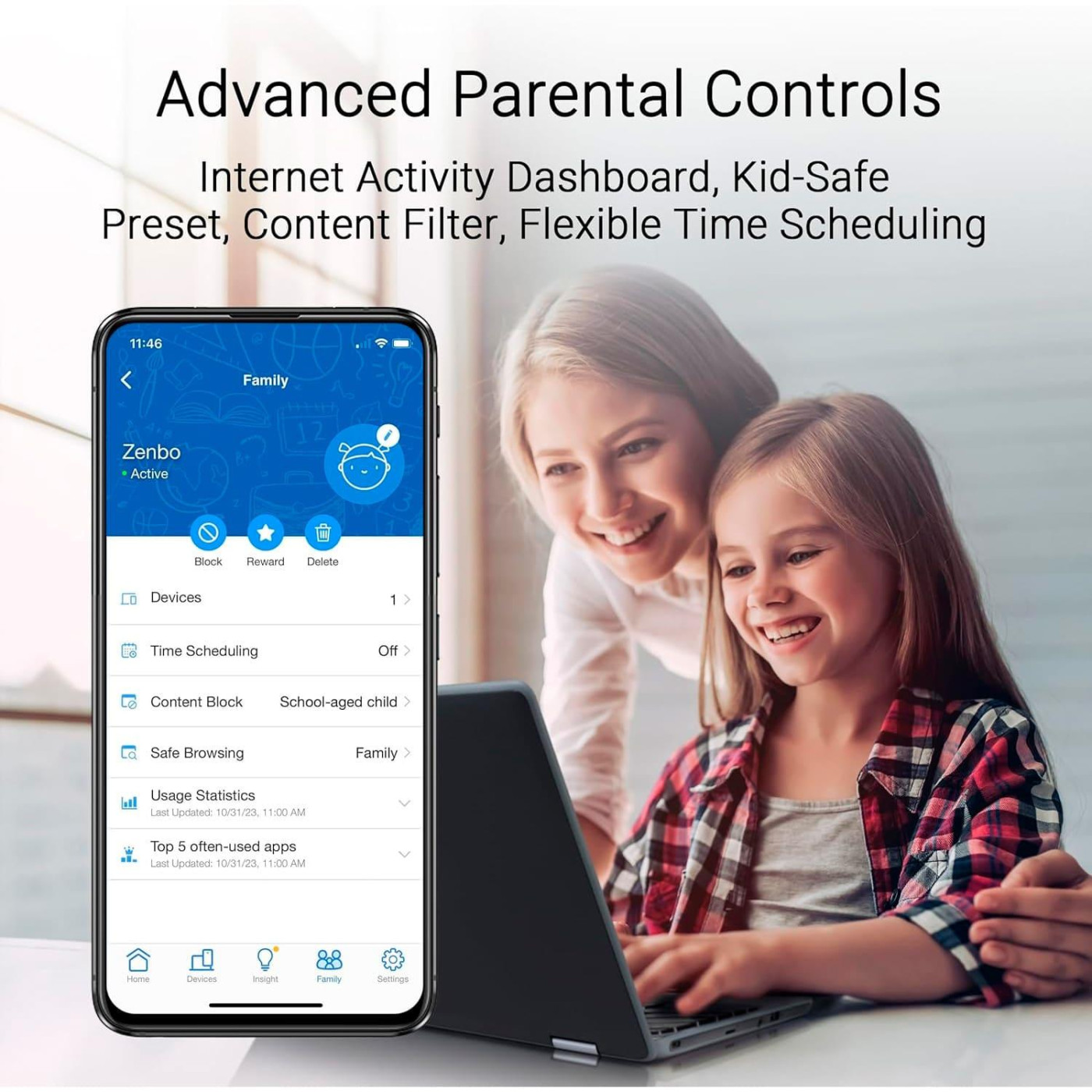 MESH-система ASUS WiFi-Mesh ZenWiFi BT8 BE14000, 1xGE LAN, 1x2.5GE LAN, 1x2.5GE LAN, 1xUSB 3.0, 2мод, билий (90IG0930-MO3B20)