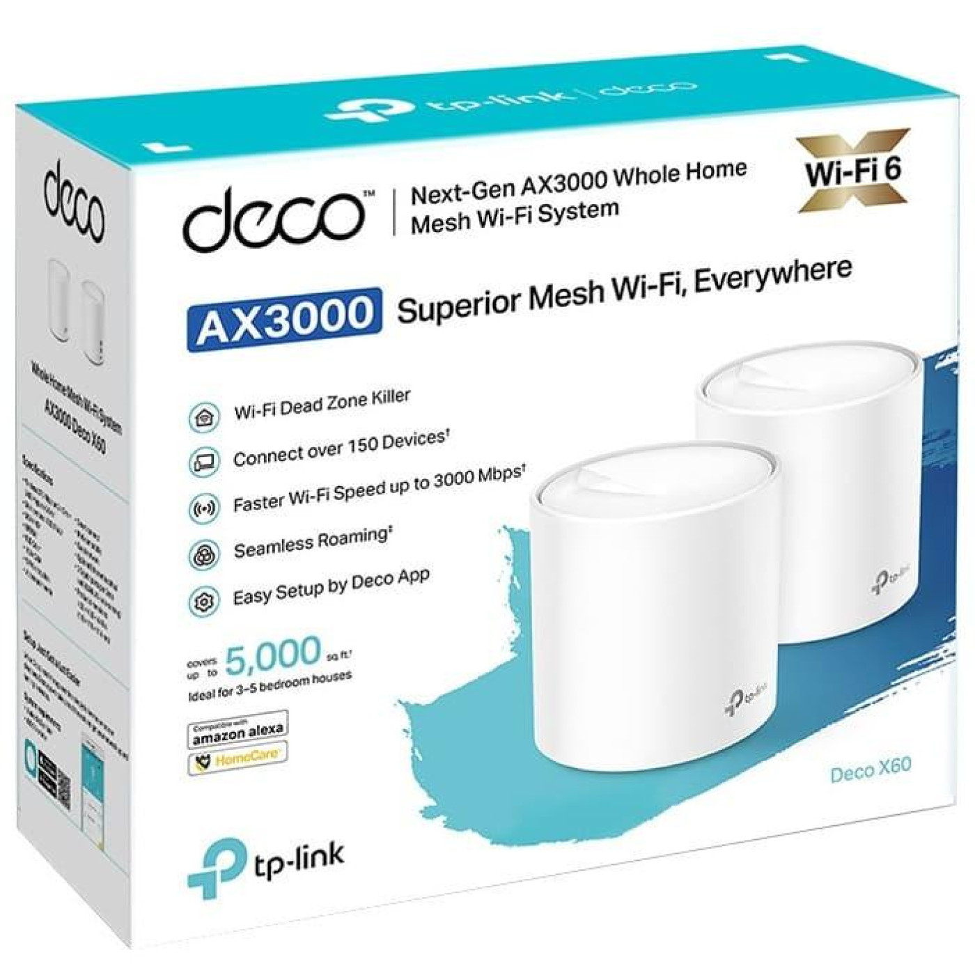 MESH-система TP-Link mesh Deco X60 AX3000 2Pcs White 802.11ax (Deco-X60-2-pack)