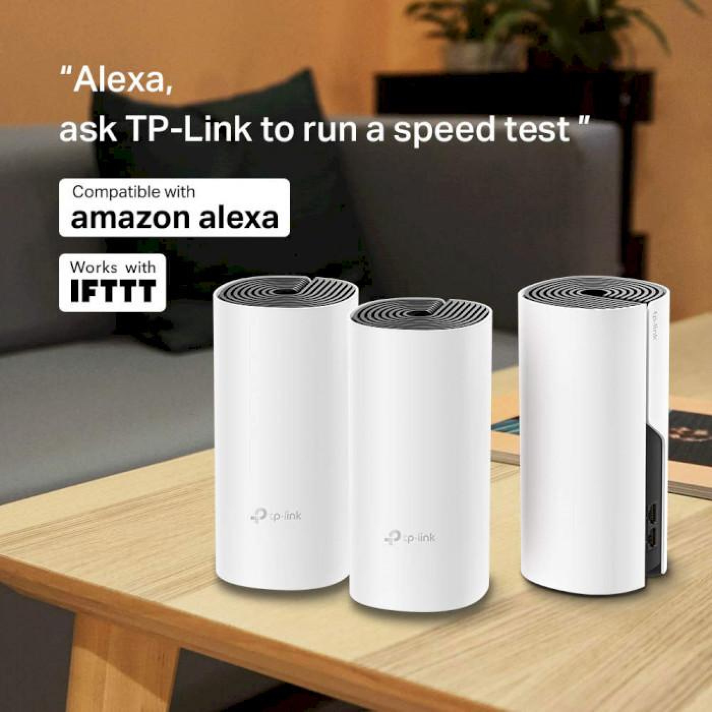 MESH-система TP-Link mesh Deco E4 AC1200 3Pcs White 802.11ac (DECO-E4-3-PACK)