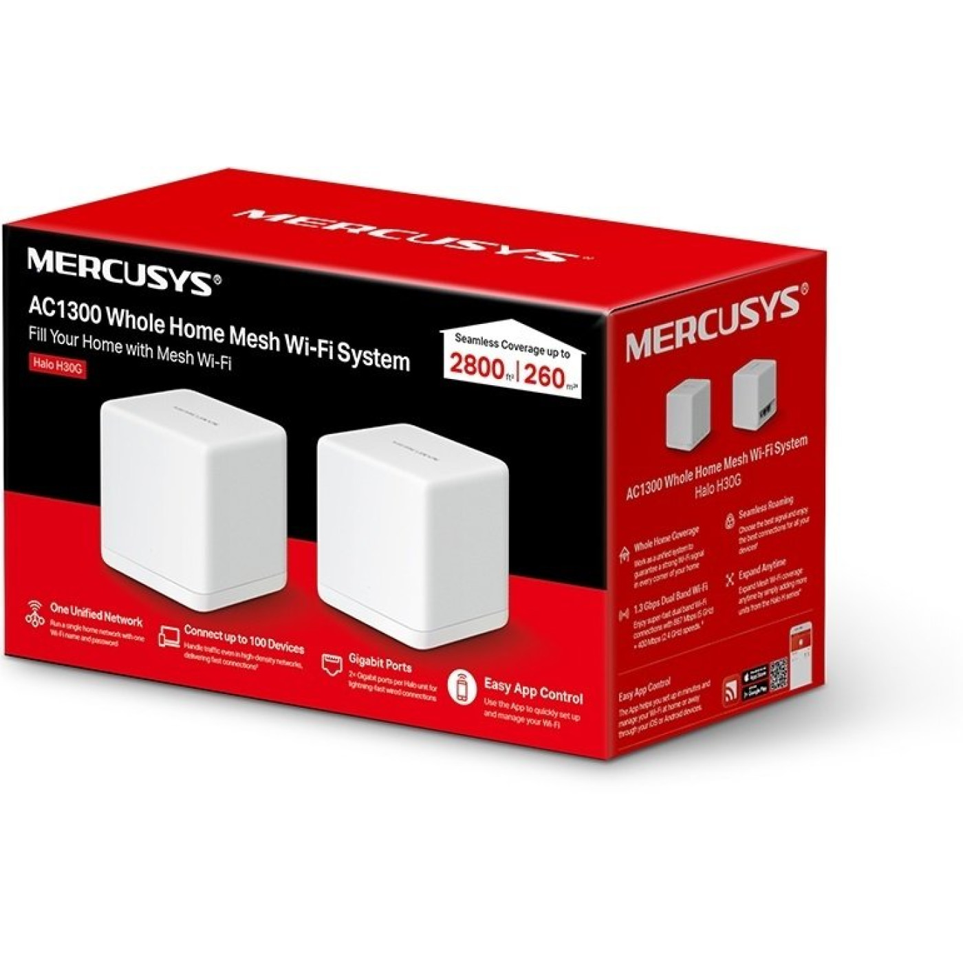 MESH-система Mercusys mesh Halo H30G AC1200 2Pcs White 802.11ac (Halo-H30G-2-pack)