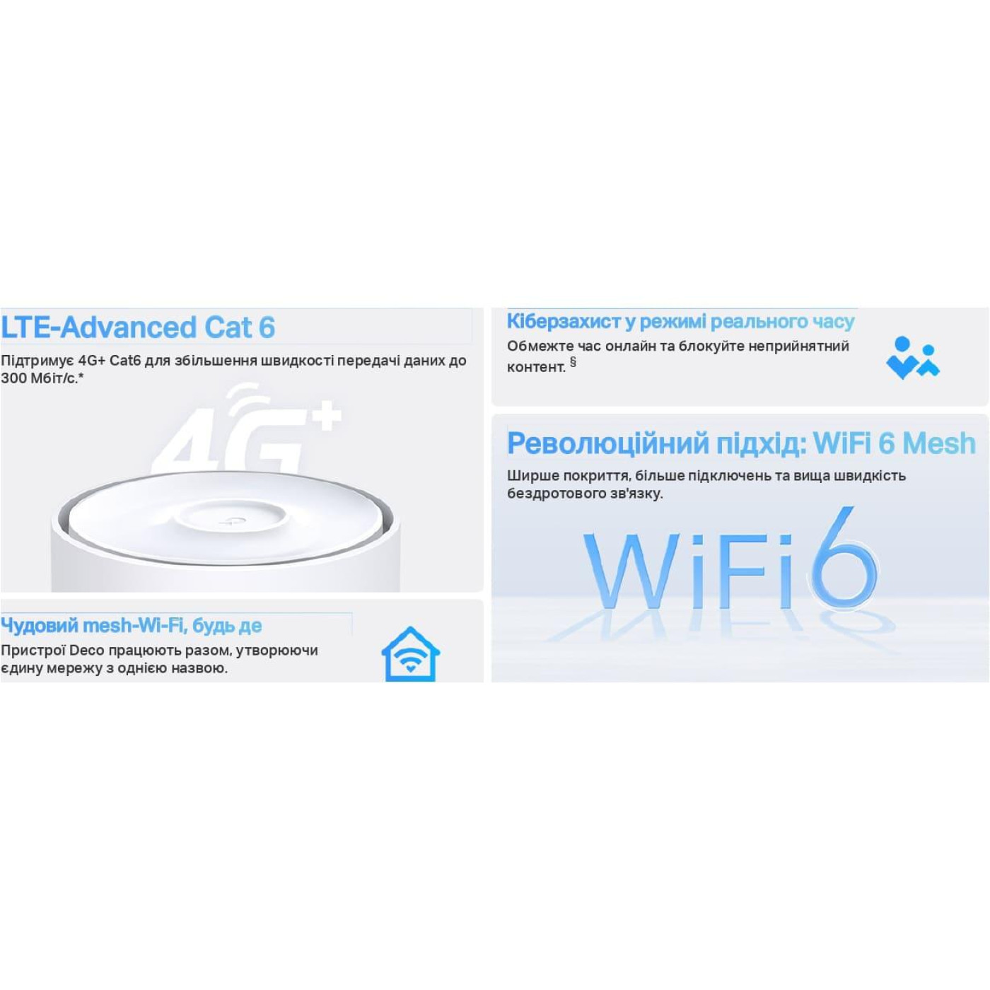 Домашня Mesh система з 4G+ Tp-Link, Deco X10-4G(1- pack)  Deco X10-4G(1-pack)