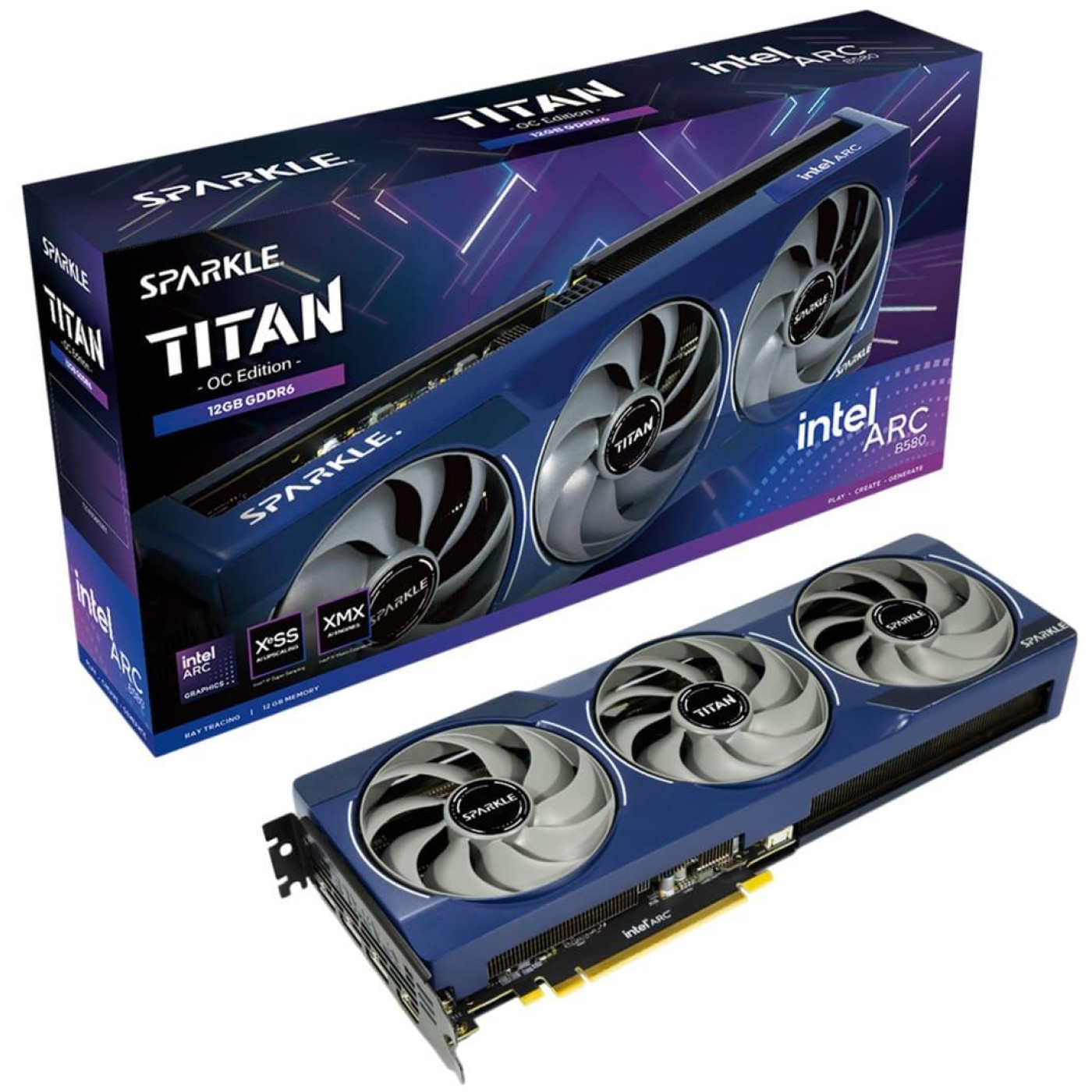 Відеокарта SPARKLE Intel Arc B580 TITAN OC 12Gb (SB580T-12GOC) (GDDR6, 192 bit, PCI-E v4.0 x8)
