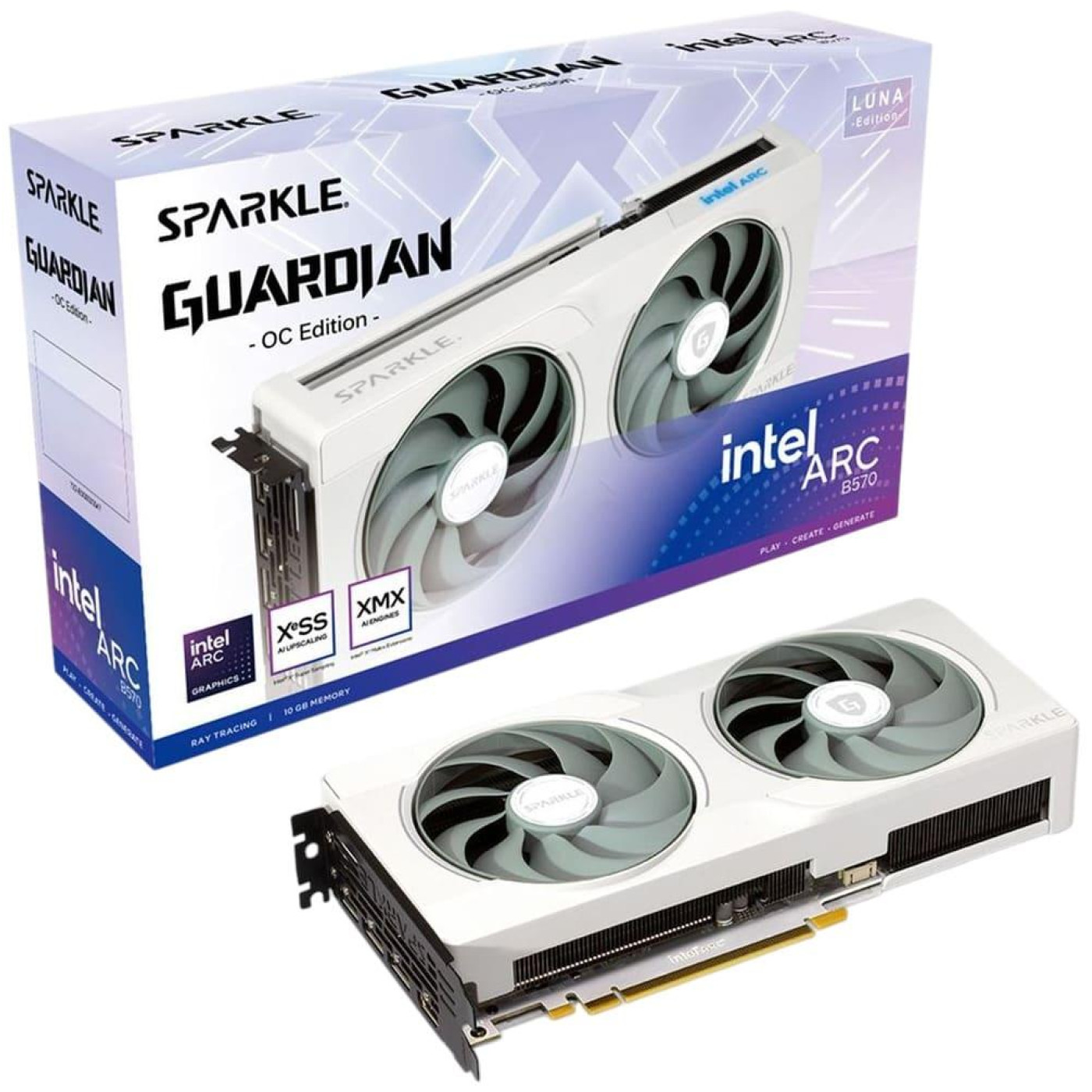Відеокарта SPARKLE Intel Arc B570 GUARDIAN Luna OC 10Gb (SB570GW-10GOC) (GDDR6, 160 bit, PCI-E v4.0 x8)