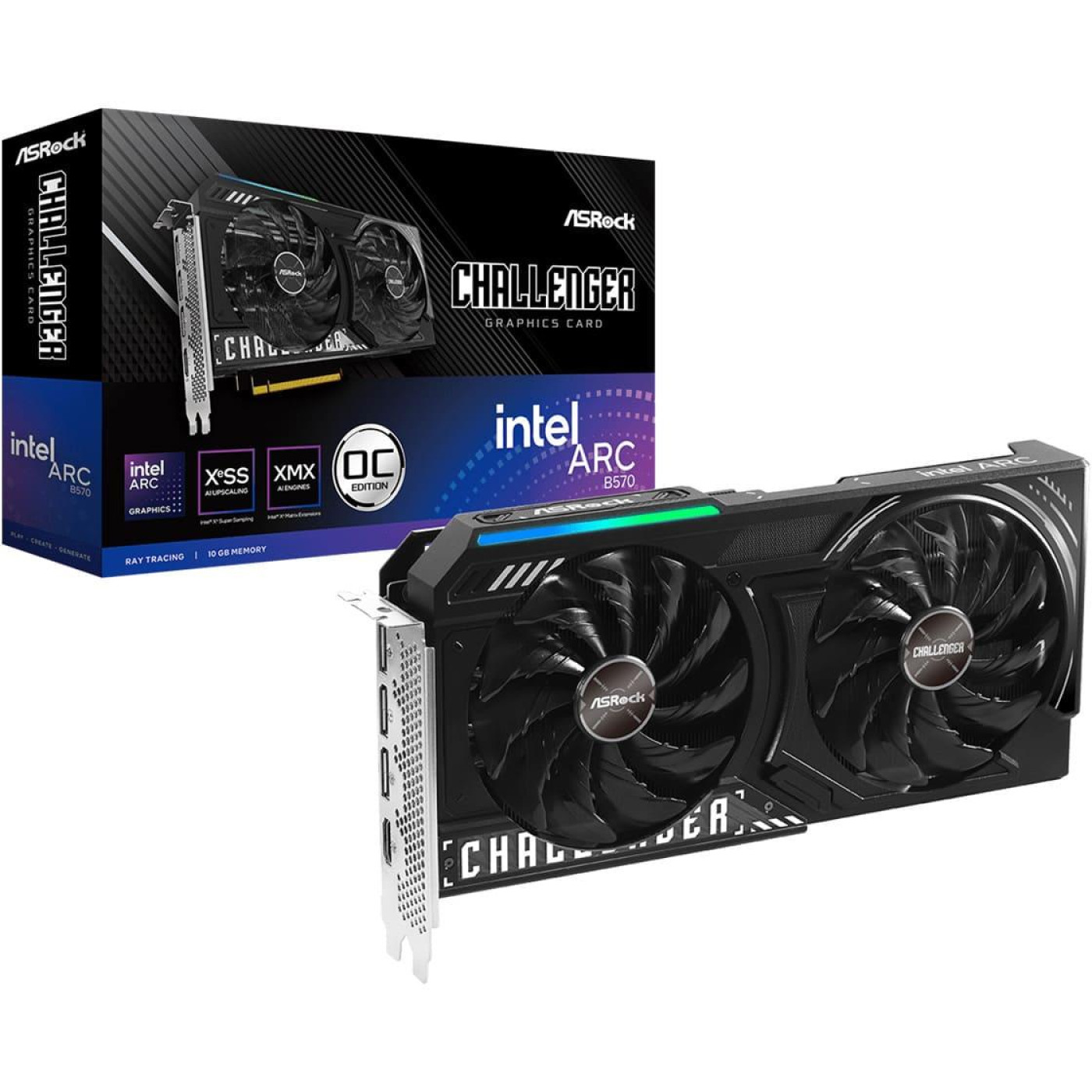Видеокарта ASRock Challenger Intel Aec B570 10GB OC (B570 CL 10GO) (GDDR6, 160 bit, PCI-E v4.0 x8)