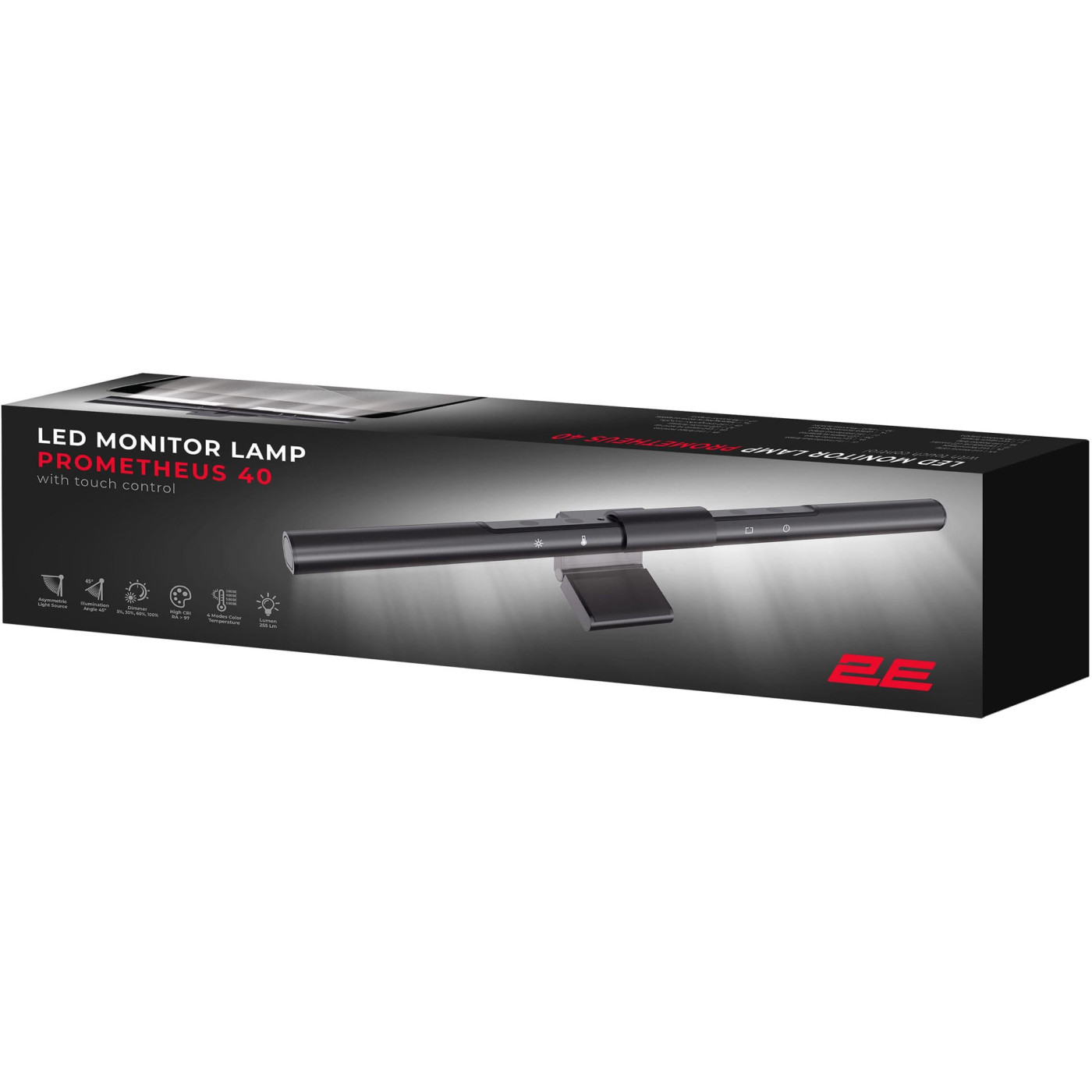 Лампа на монитор (Скринбар) 2E PROMETHEUS 40 5Вт 3000-6500K DIM USB-C Black (2E-DL007BK)