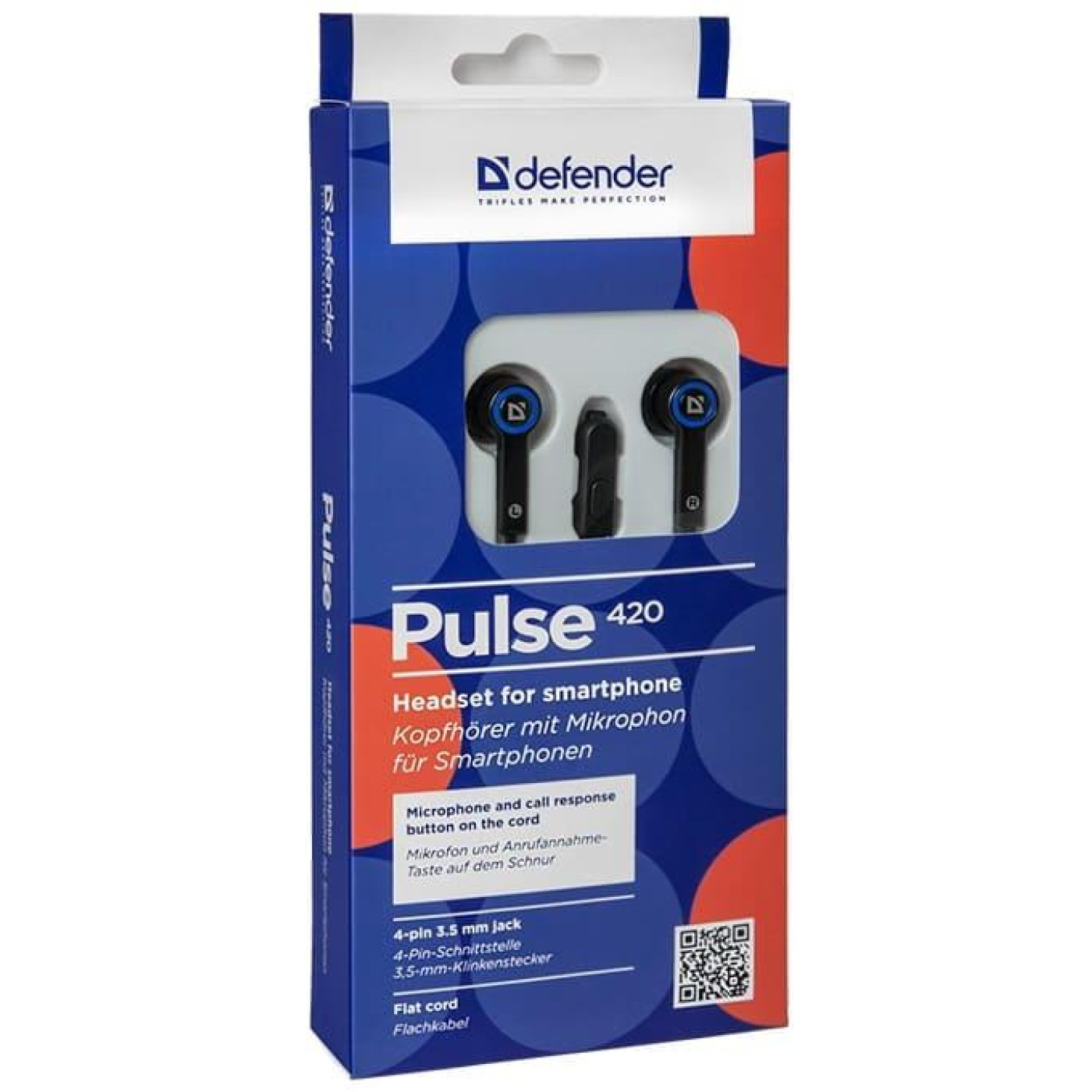 Наушники Defender Pulse 420 Black-Blue (63423)