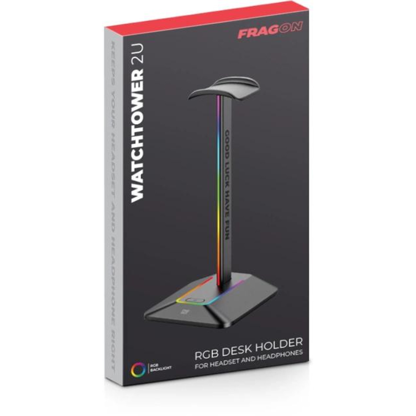 Підставка для навушників FragON Watchtower 2U RGB, Чорний (FGLHH22BKWTR2URGB)