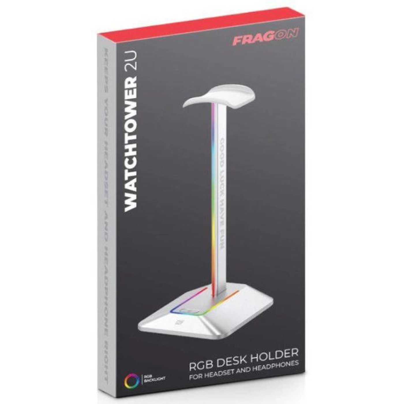 Підставка для навушників FragON Watchtower 2U RGB, Срібний (FGLHH22WTWTR2URGB)