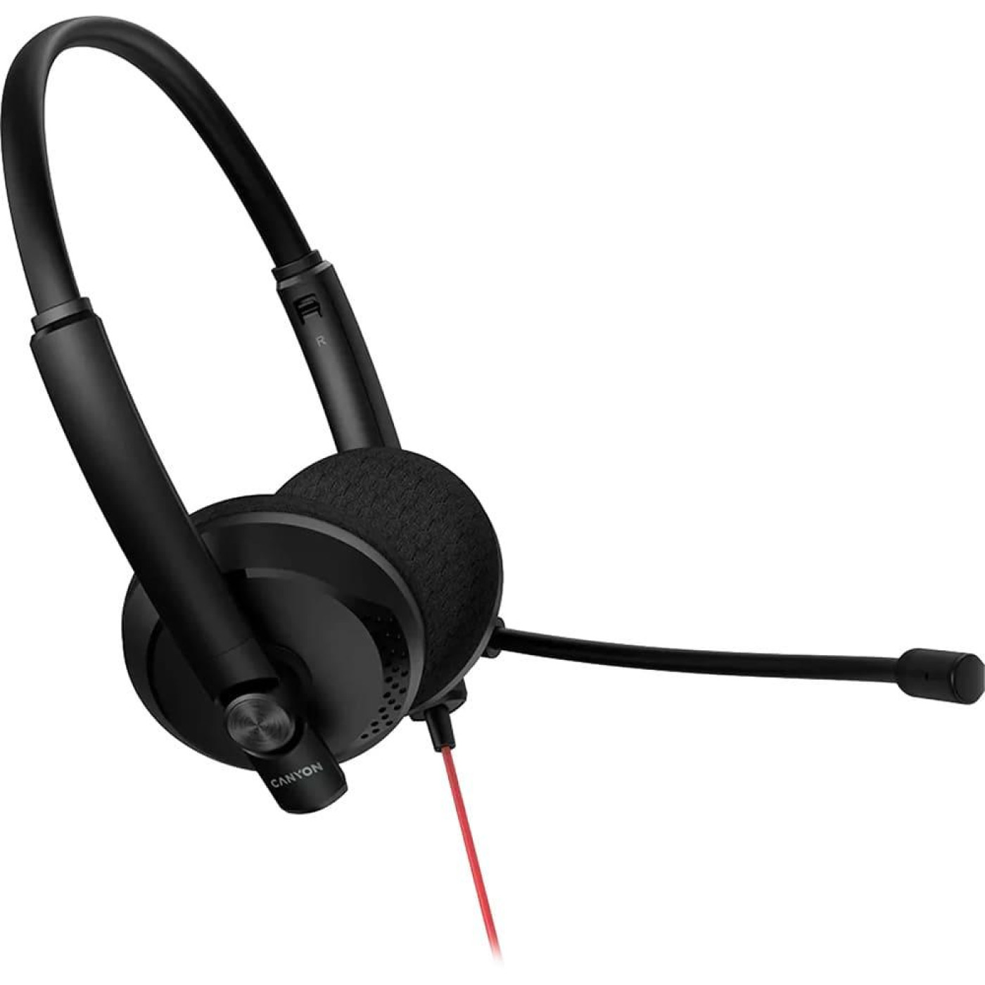 Гарнітура Canyon PC HS-07 PC Mic 3.5/USB Flat 2.8m Black (CNS-HS07B)