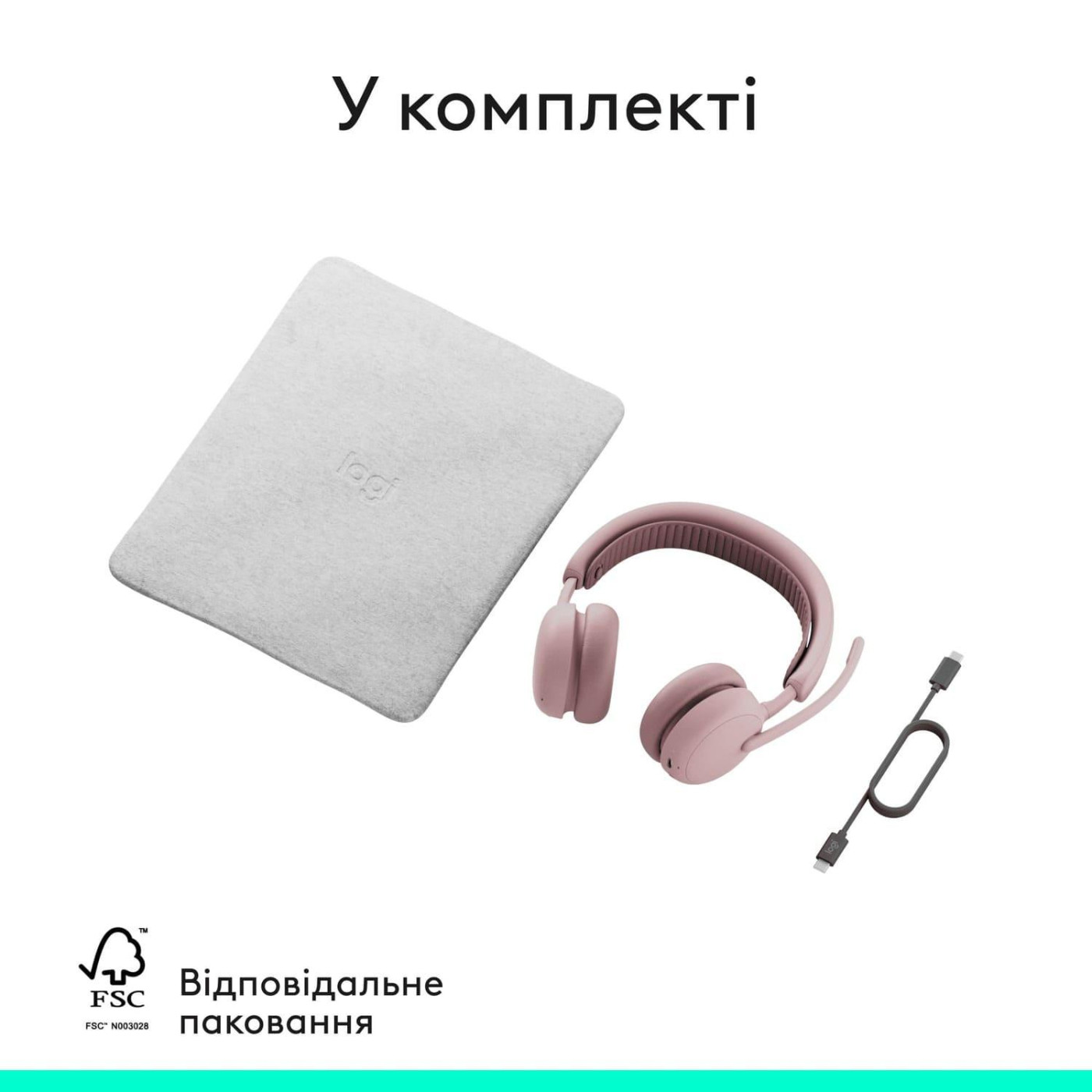 Гарнітура Logitech ZONE Wireless 2 ES Headset Rose (981-001510)