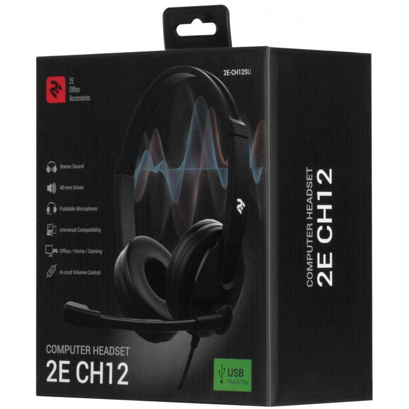 Гарнитура 2E CH12 USB Black (2E-CH12SJ)