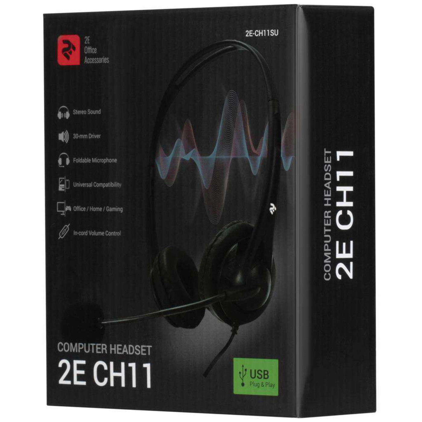Гарнитура 2E CH11 On-Ear USB Black (2E-CH11SU)