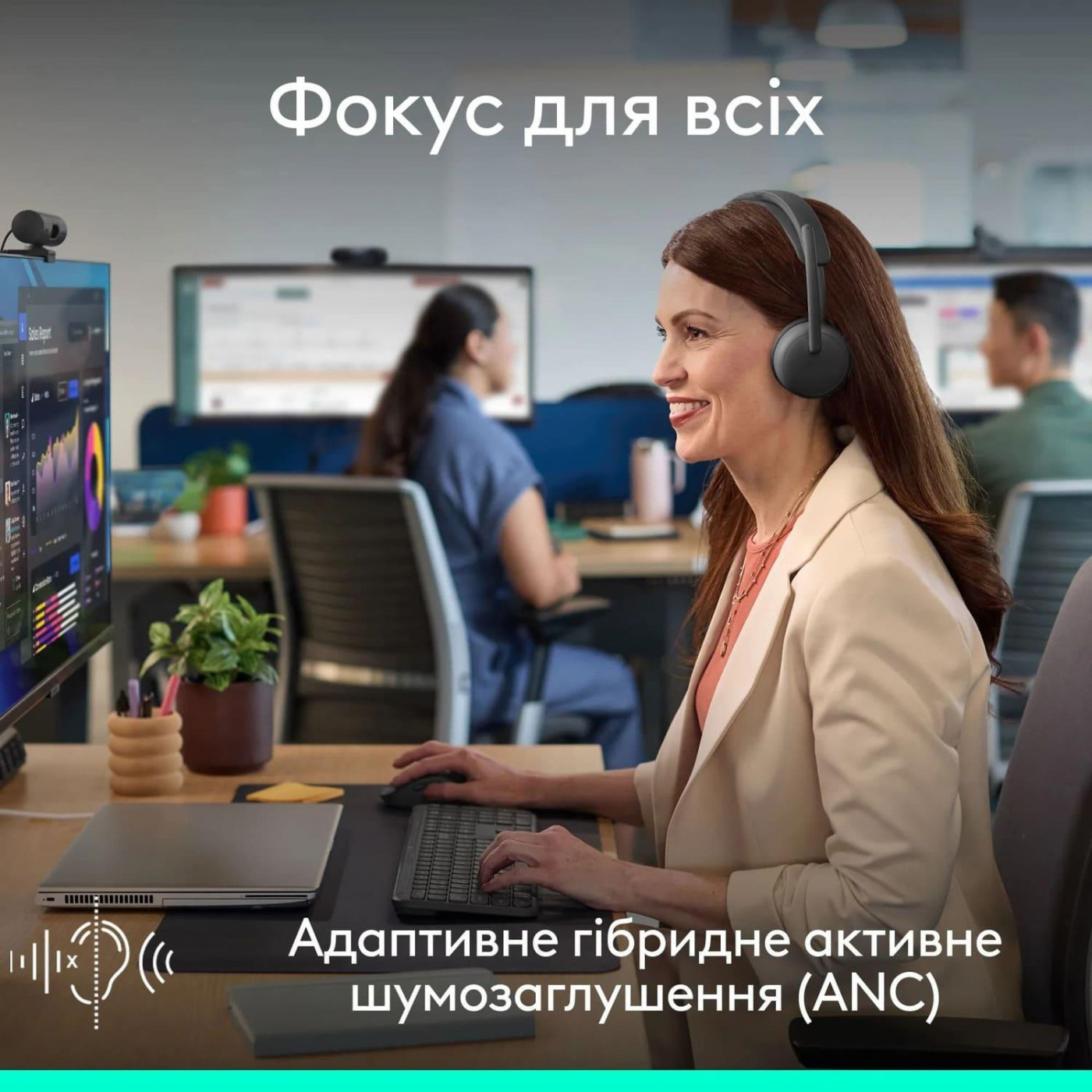 Гарнітура Logitech Zone Wireless 2 ES Headset for Business Graphite (981-001512)